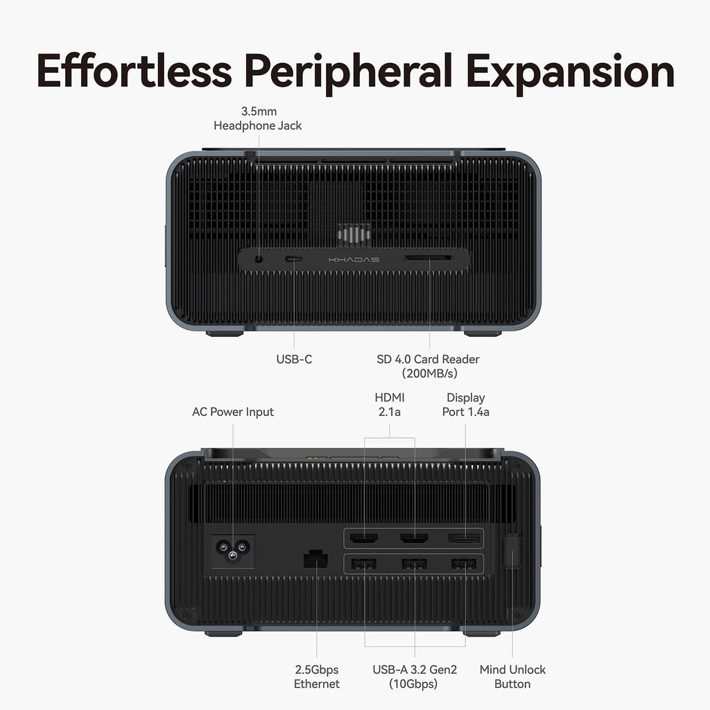Khadas Mind Graphics 2 eGPU External Graphics Card with NVIDIA RTX 5060 Ti 16GB GDDR7, Desktop GPU for Thunderbolt 4 Laptops, 4K & 8K Output via HDMI 2.1b / DP 2.1b, PCIe 4.0 x8, Built-in Speakers