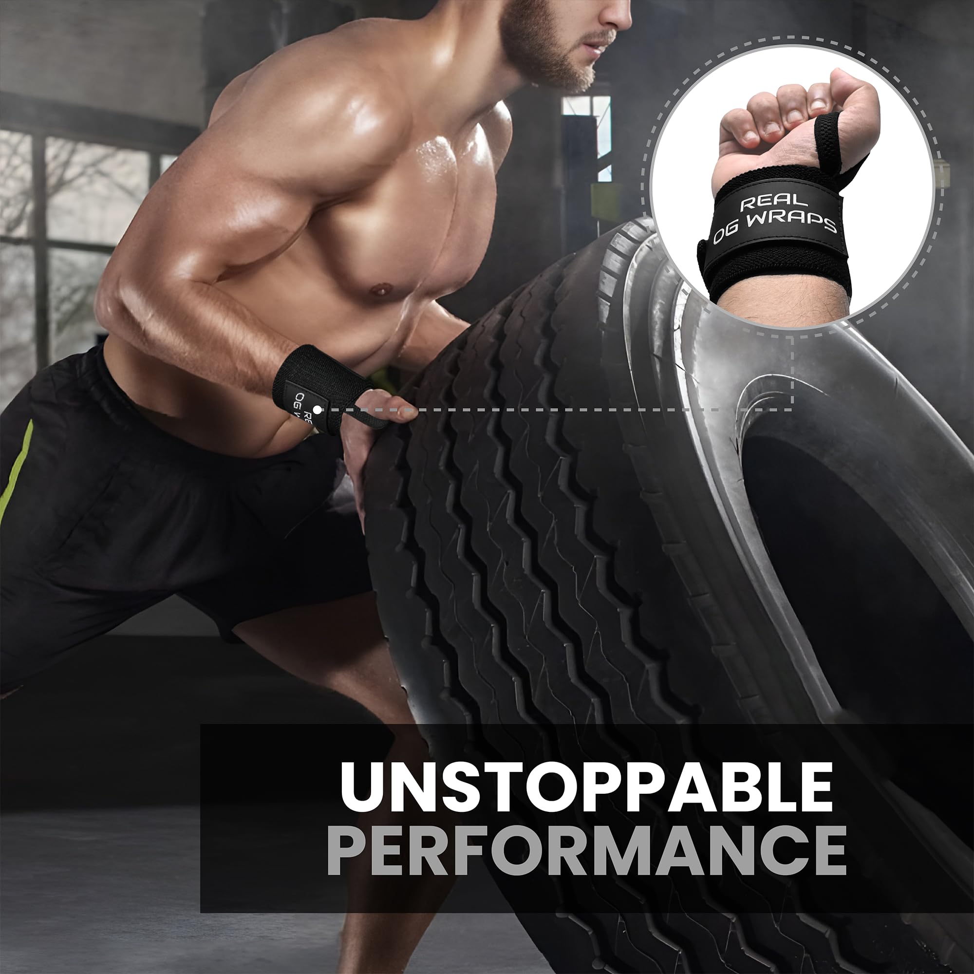18" OG-Grade Wrist Wraps for Weightlifting – Heavy Duty Wrist Support with Thumb Loop & Lockdown Strap – Wrist Straps for Powerlifting, Bench Press & Gym Training
