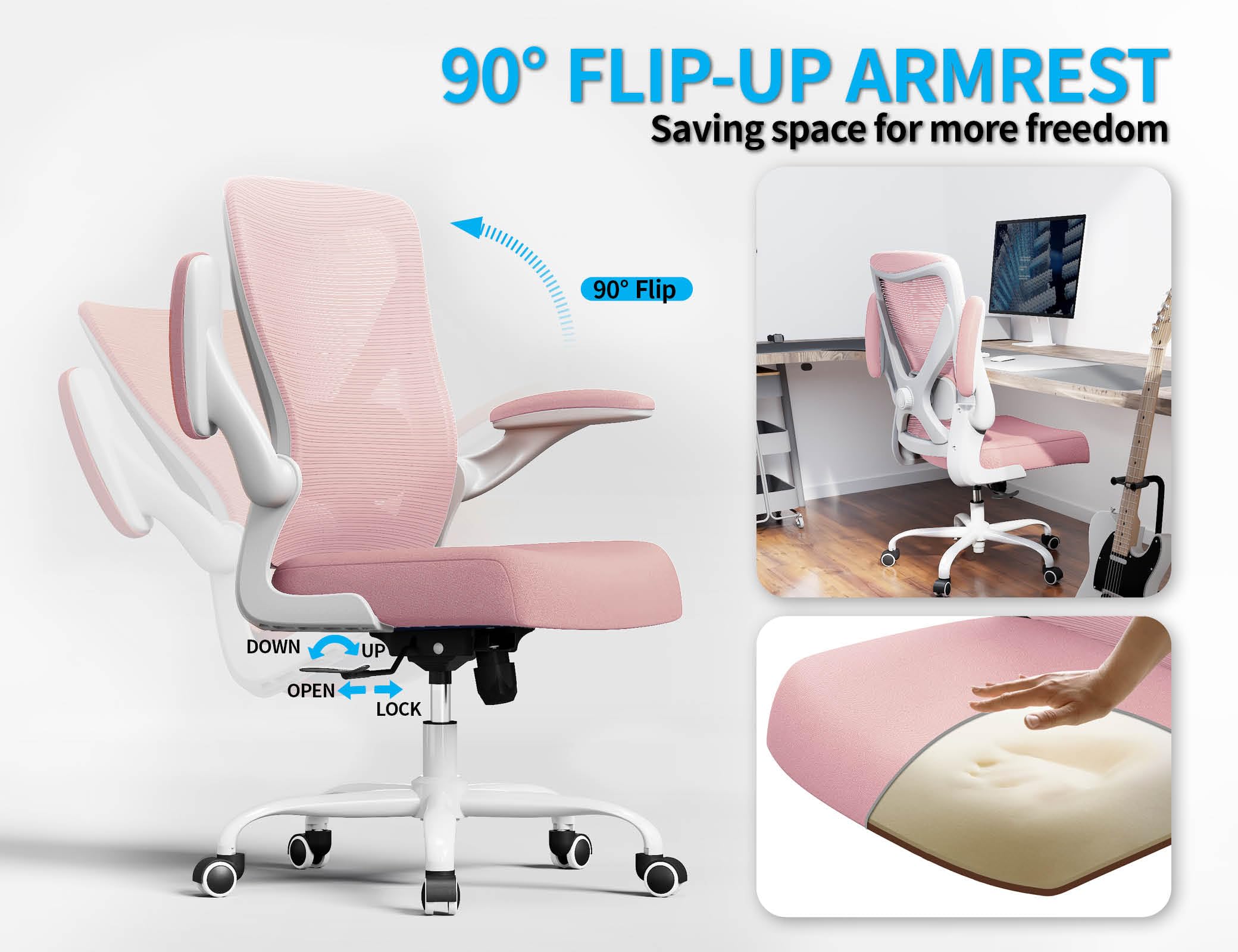 Ergalithic Ergonomic Office Chair - X-Shaped Computer Desk Chairs Comfy, Mesh High-Back Gaming Chair with Adjustable Lumbar Support, Executive Task Chair for Adults, Comfortable for Long Hours