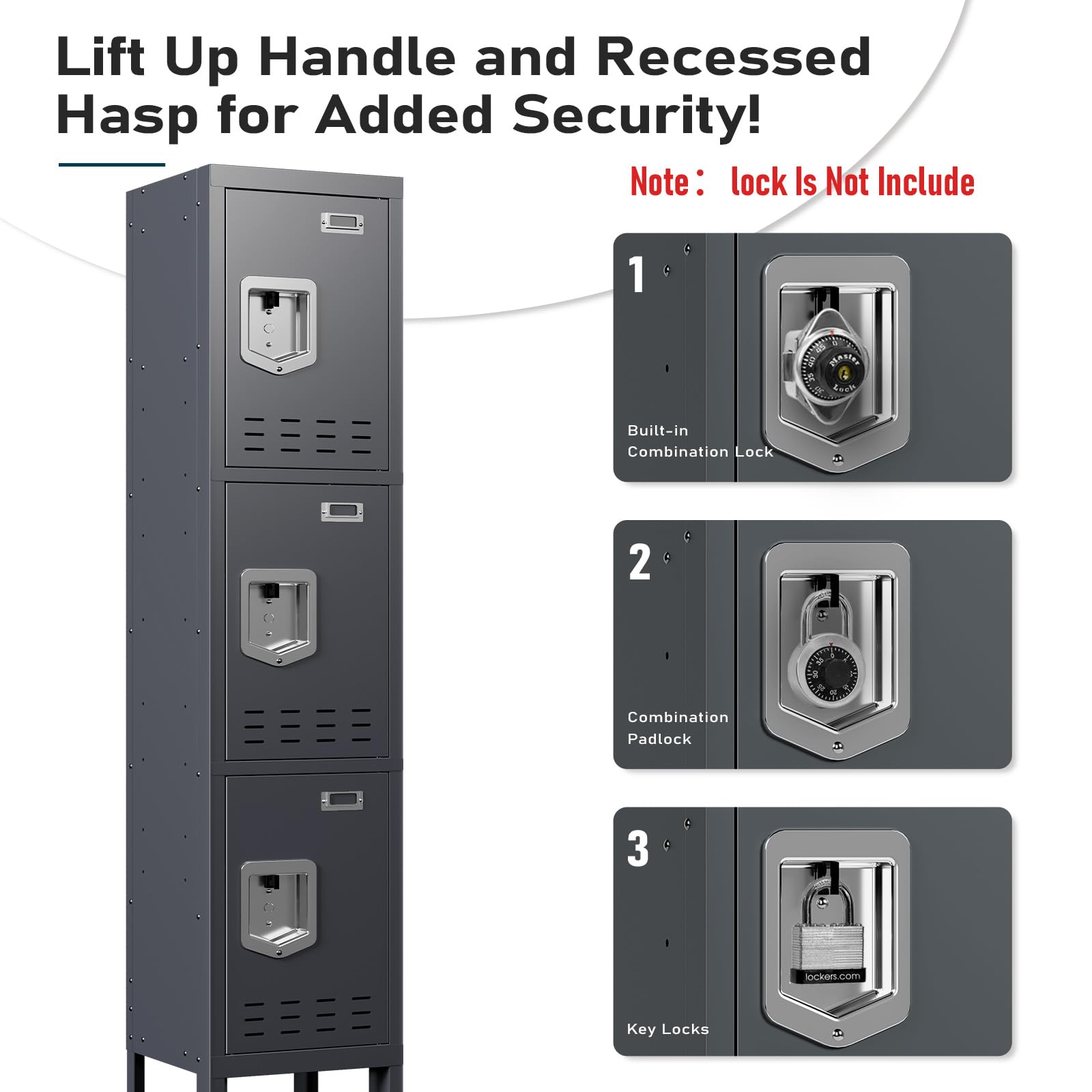 BUTISOW Metal Lockers - 66" Height Steel Lockers for Employees with 5 Door Storage Locker with Card Slot for Employees Gym School Home Office Garage - Assembly Required