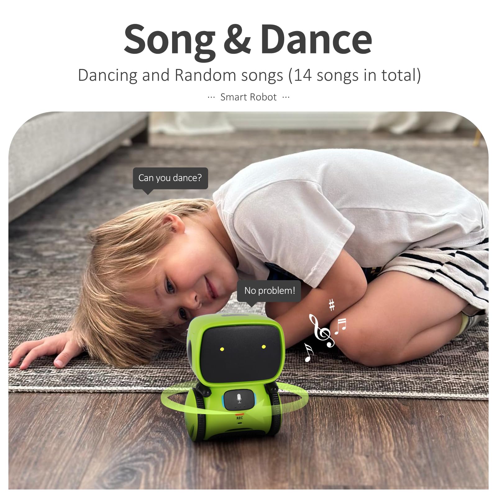 GILOBABY Interactive Talking Robot for Boys, Smart Toy with Touch Control, Playback Mode, Dancing, Singing, Educational Gift for 3-7 Year Old Kids (Blue)