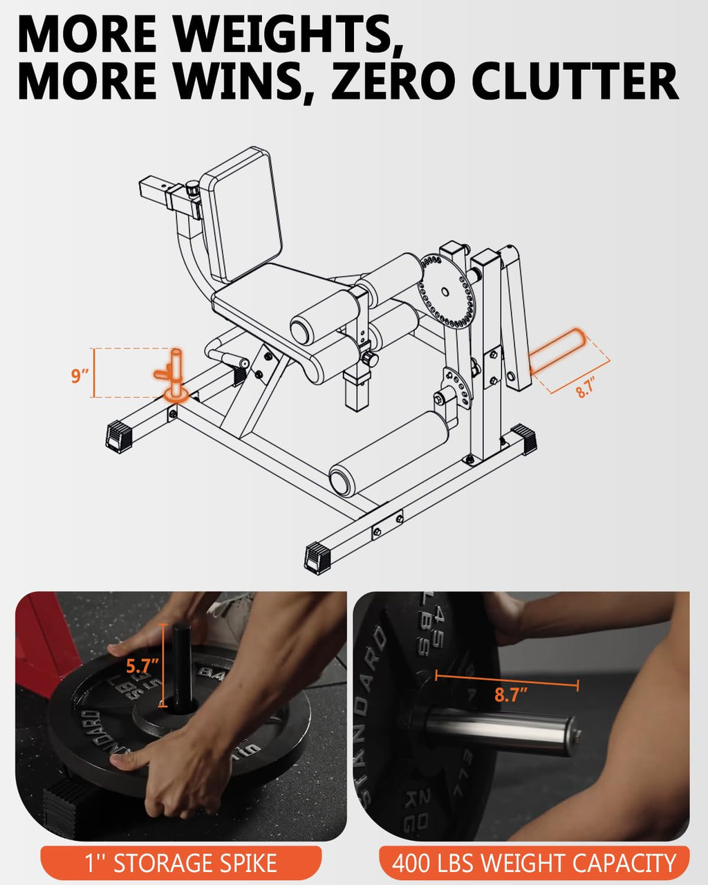 GMWD Leg Extension and Curl Machine, Lower Body Special Leg Machine, Adjustable Leg Exercise Bench with Plate Loaded, Leg Rotary Extension for Thigh, Home Gym Weight Machine