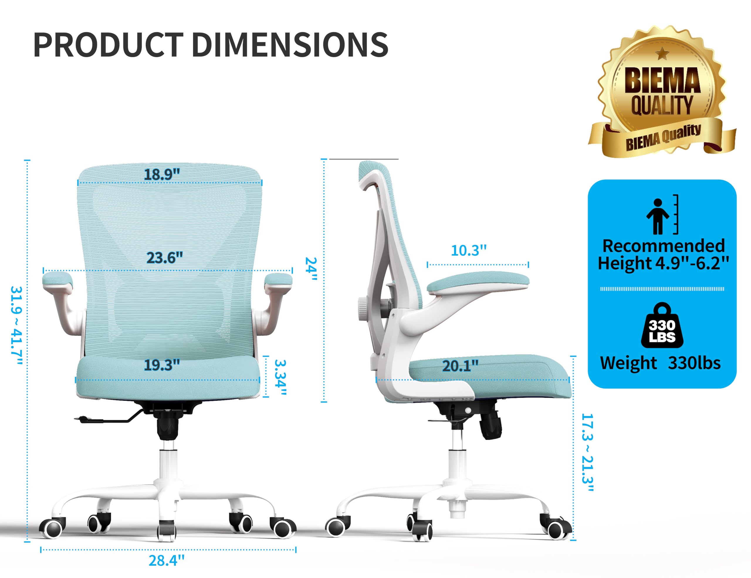 Ergalithic Ergonomic Office Chair - X-Shaped Computer Desk Chairs Comfy, Mesh High-Back Gaming Chair with Adjustable Lumbar Support, Executive Task Chair for Adults, Comfortable for Long Hours