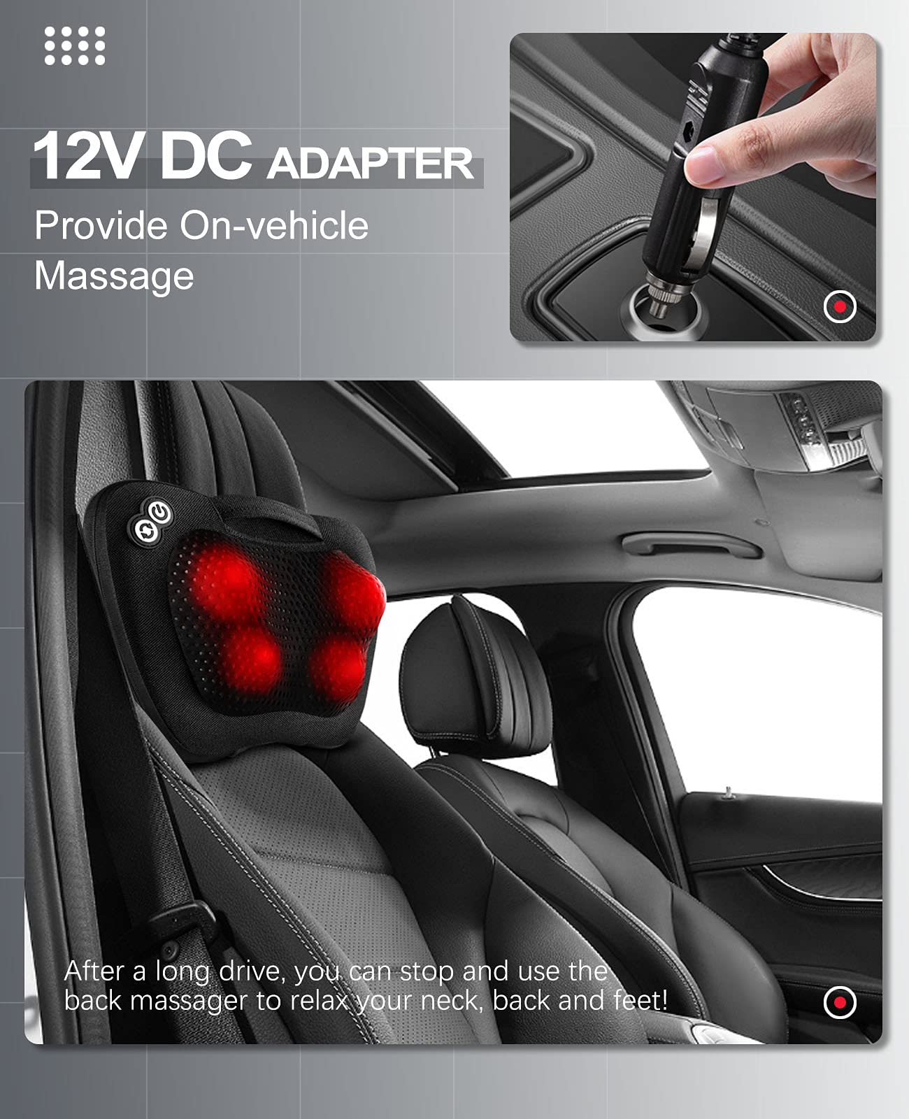 VIKTOR JURGEN Fathers Day Dad Gifts, Shiatsu Back Massager with Heat – Deep Tissue Massage for Neck, Shoulder, Back Pain Relief, Electric Kneading 3D Massage Pillow Gifts for Men Women Mom, Christmas