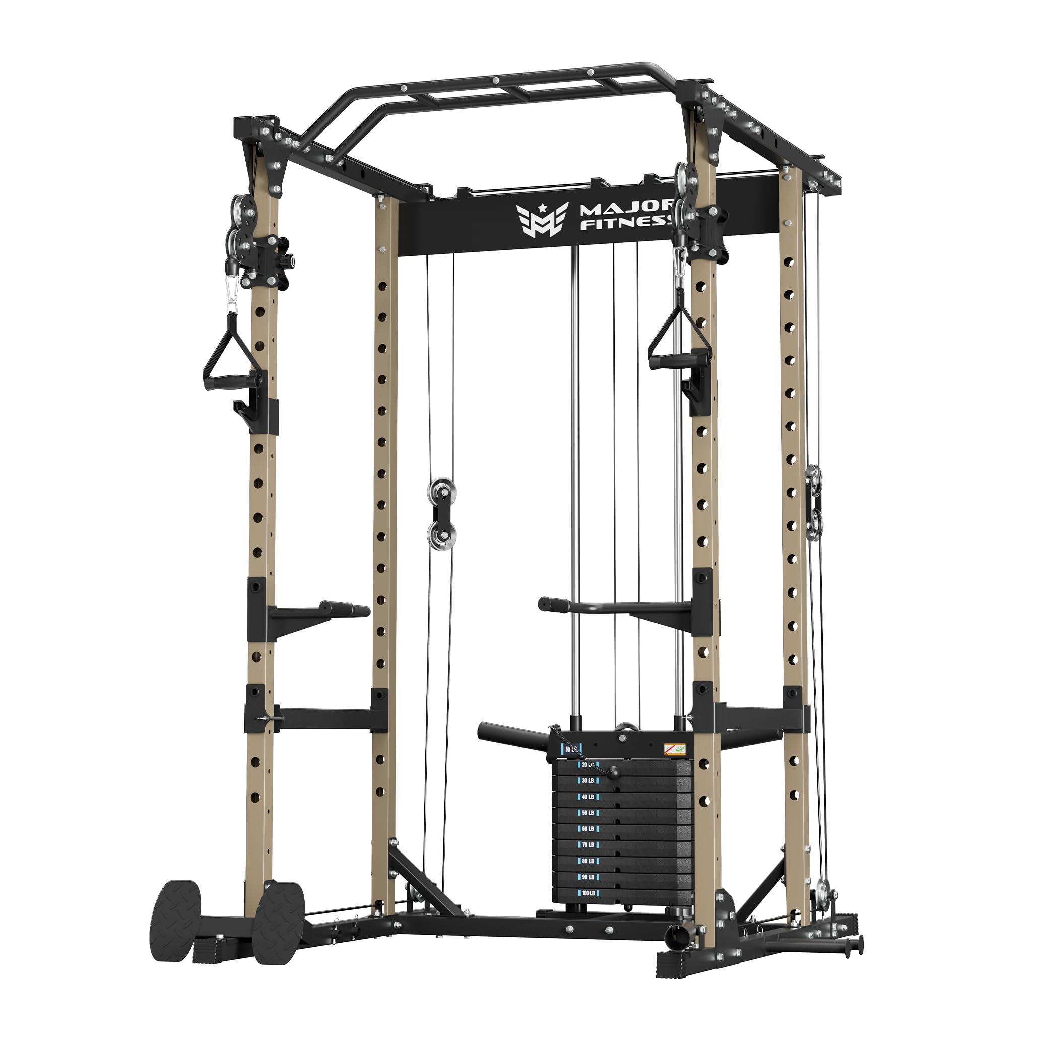 MAJOR FITNESS Drone1 Power Cage - Multi-Function Power Rack for Home Gym, Squat Rack, Cable Crossover System, for Strength Training