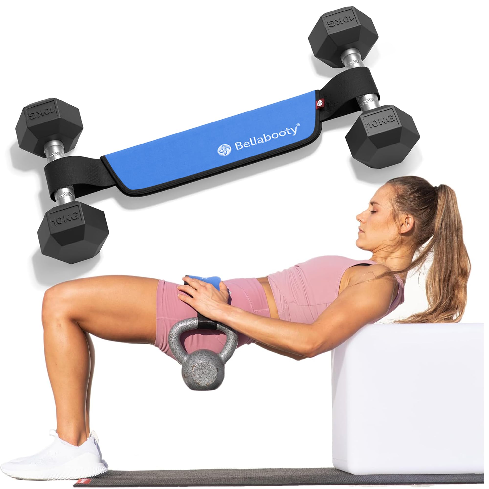 Bellabooty Premium Hip Thrust Belt - Adjustable Exercise Belt for Glutes & Squats, Hip Thrust Pad for Comfort, Versatile Gym Equipment for Home - Weightlifting Belt Support for Women