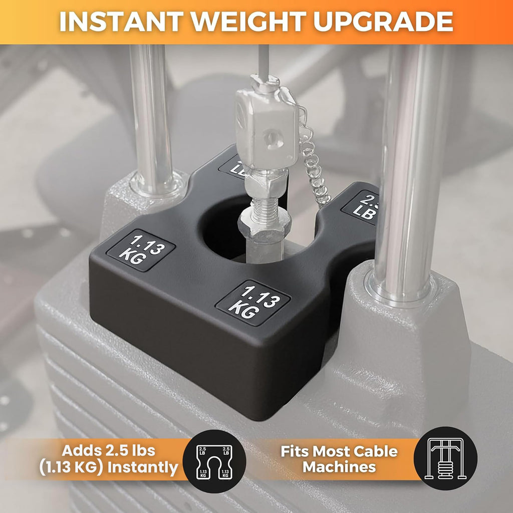 2.5 LB and 5 LB Weight Stack Add On – Weight Stack Adapter Plate for Home Gym & Exercise Machines, Add Resistance to Weight Stack, Incremental Weight Adjustments for Improved Strength Training Results