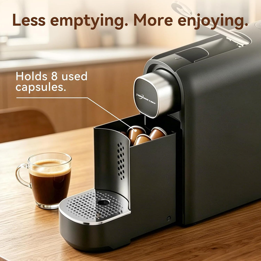 Mini Espresso Capsule Machine-One Cup Coffee Machine Single Serve Coffee Maker,Perfect for Small Space,20.29oz Removable Tank,Black
