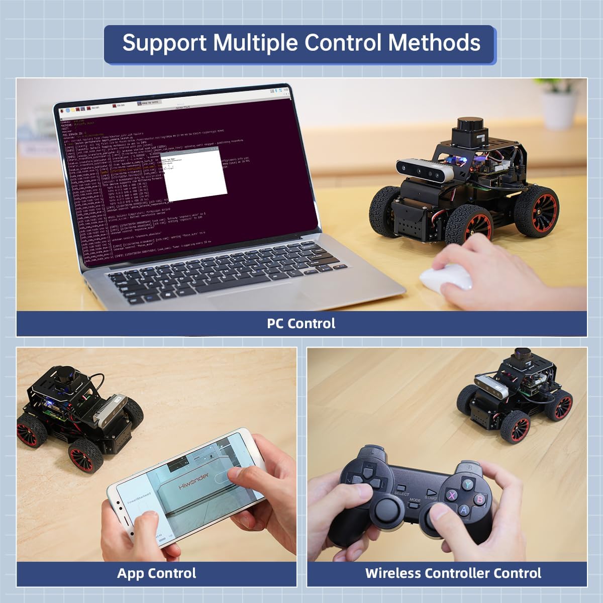 ROS2 Robot Car for RaspberryPi ChatGPT Large AI Model Programmable AI Vision Robot Ackermann Chassis SLAM Mapping Auto Driving Voice Control, Python Robotic for Adult, MentorPi A1 Standard & NO RPi