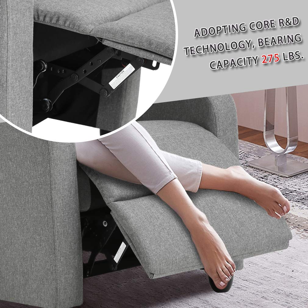 BestMassage | Recliner Chair | with 2 Point Massage Function | Pu Brown | with Lumbar Support, Adjustable Push Back, Footrest & Padded Seat | Easy Assembly | for Living Room, Home Theatre