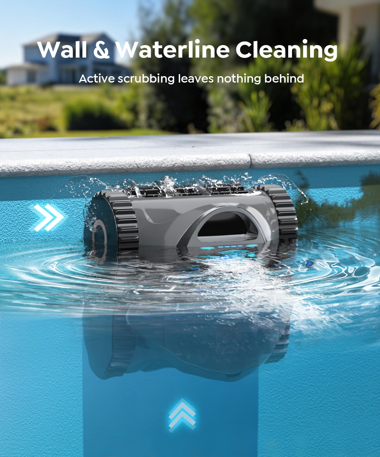 C1 Cordless Pool Cleaner Robot with 180 Mins, Powerful Triple-Motor Suction, Wall & Waterline Deep Cleaning, Smart Paths with APP, Dual-Layer Filtration, for Inground Pools (Dusk Blue)