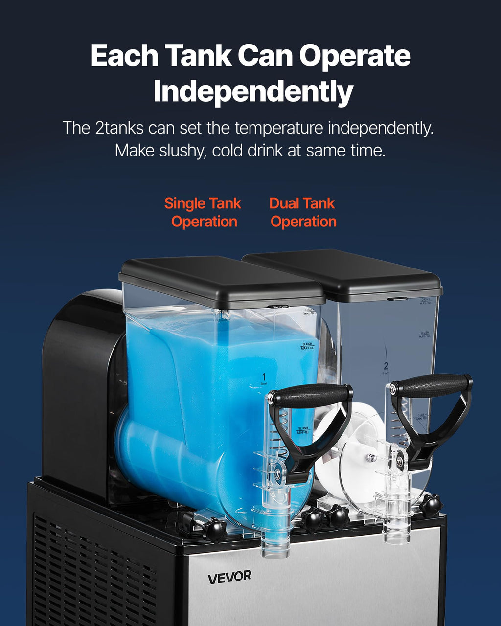 VEVOR Slushie Machine, 6L/1.6Gal Commercial Slushy Maker, Frozen Drink Maker with Self-Cleaning, Margarita Machine for Restaurants Bars Party for Slushie, Margaritas, Milkshake & More