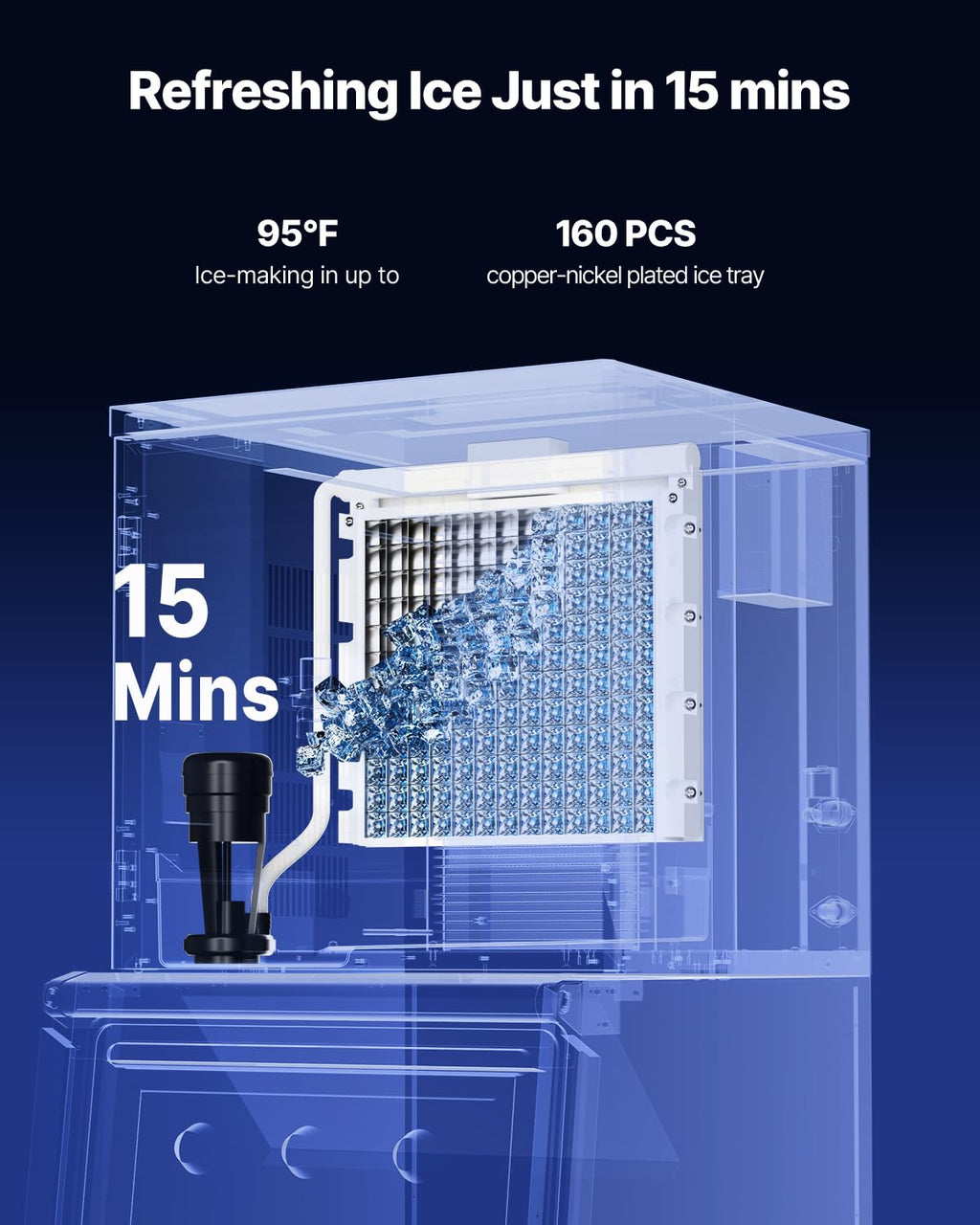 VEVOR Commercial Ice Maker Machine - Head, 300 Lbs/Day Stainless Steel Ice Machine with Scheduled Ice-Making, Self-Cleaning, Adjustable Thickness, Ideal for Restaurant Bar Cafe Hotel - Head Only