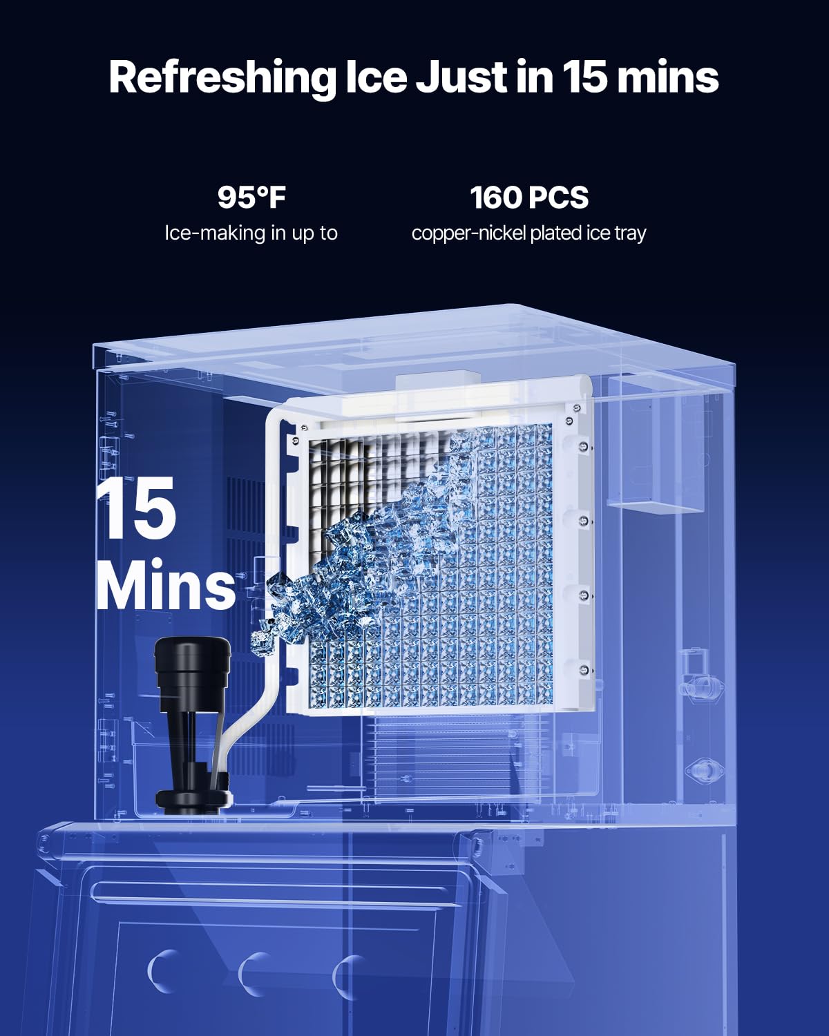VEVOR Commercial Ice Maker Machine - Head, 300 Lbs/Day Stainless Steel Ice Machine with Scheduled Ice-Making, Self-Cleaning, Adjustable Thickness, Ideal for Restaurant Bar Cafe Hotel - Head Only