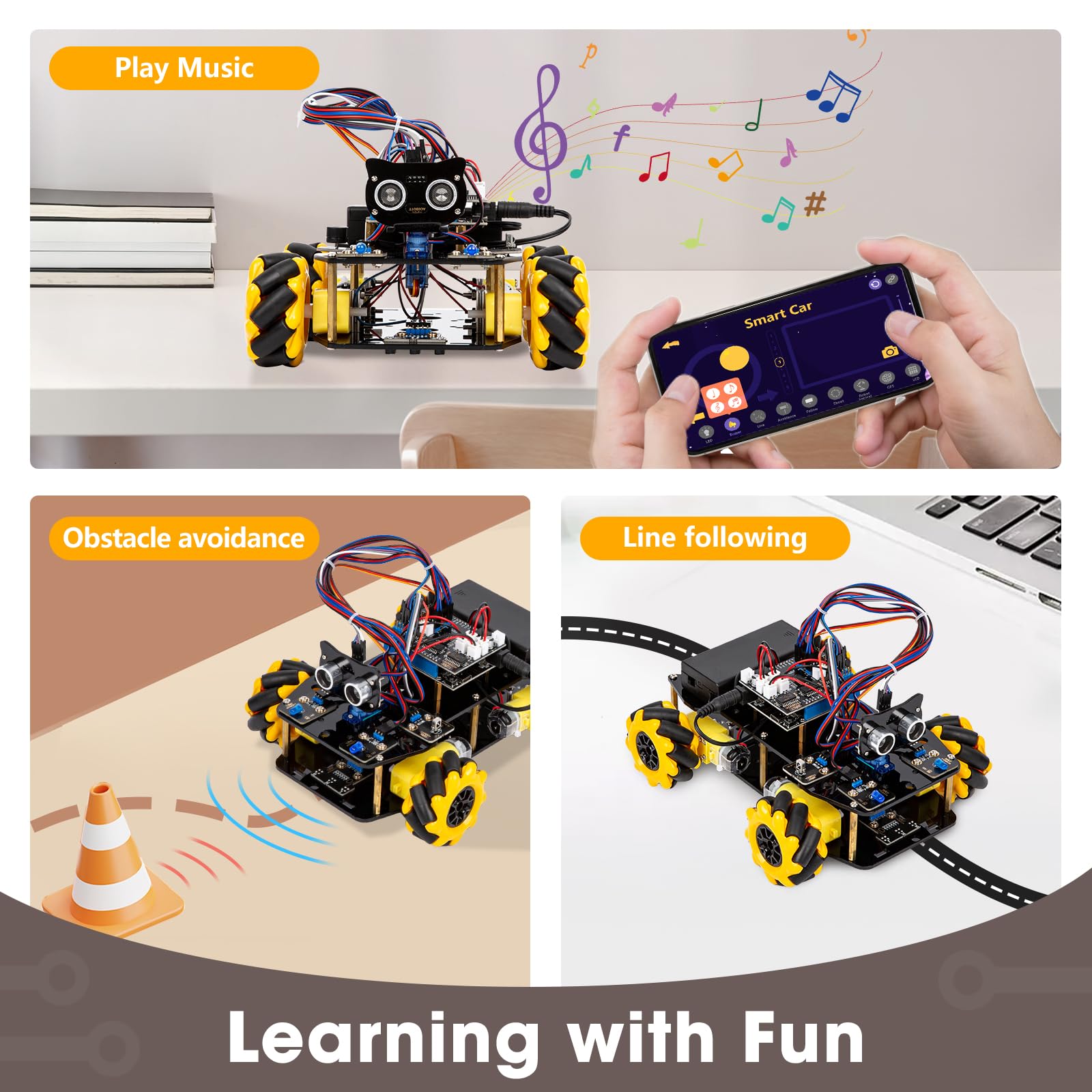 Robotics Kit for Kids Ages 8–12 12-16, ACEBOTT Smart Robot Car Kit with 3MP Camera, STEM Toys for Boys Compatible with Arduino & Scratch,App & Remote Control,STEM Gift for Boys, Girls,Teens and Adults