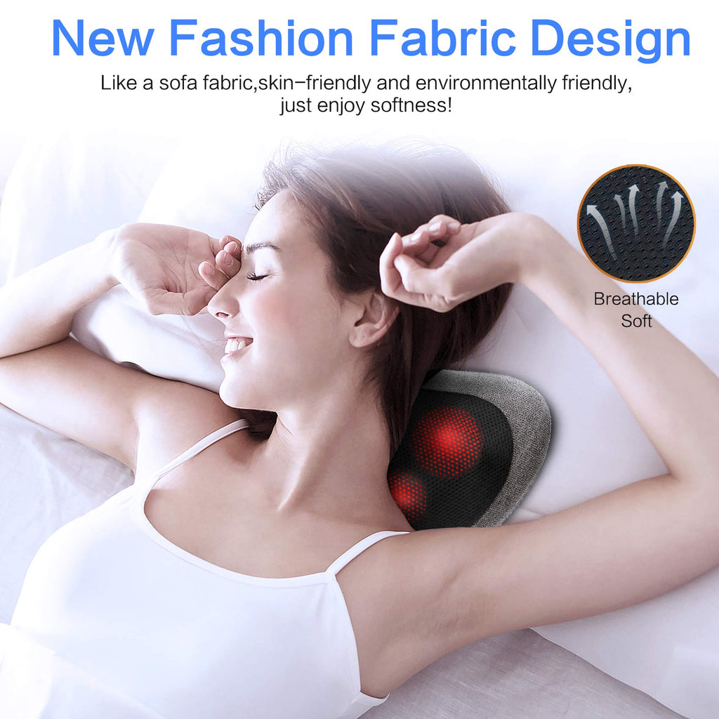 Papillon Shiatsu Back Massager with Heat,Fathers Day Dad Gifts for Men, Dad, Deep Tissue Massage for Neck, Shoulder, Upper & Lower Back Pain Relief, Electric Kneading 3D Massage Pillow (Gray)