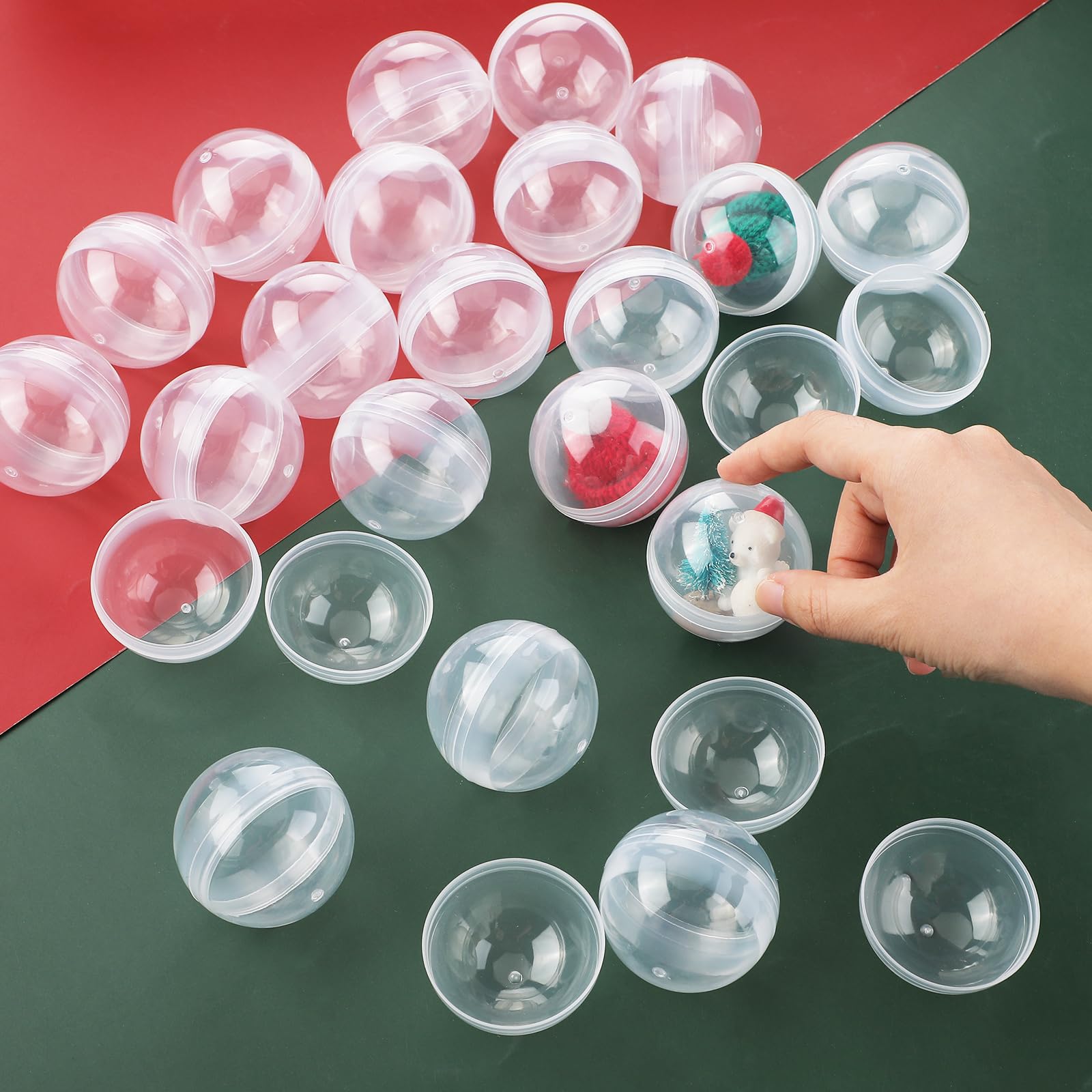 Sosation 150 Pcs 1.77 Inch Gumball Vending Machine Capsules Empty Round Plastic Containers for Prizes Party Favors (Stylish Color)