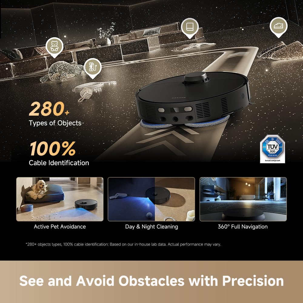 DREAME Matrix10 Ultra Robot Vacuum and Mop, Multi-Mop Switching, 3.14inch Obstacle Clearing, 30,000Pa Suction, Self Empty&Refill, Self-Cleaning, 100% Detangling, 240+ Obstacle Avoidance, Voice Control
