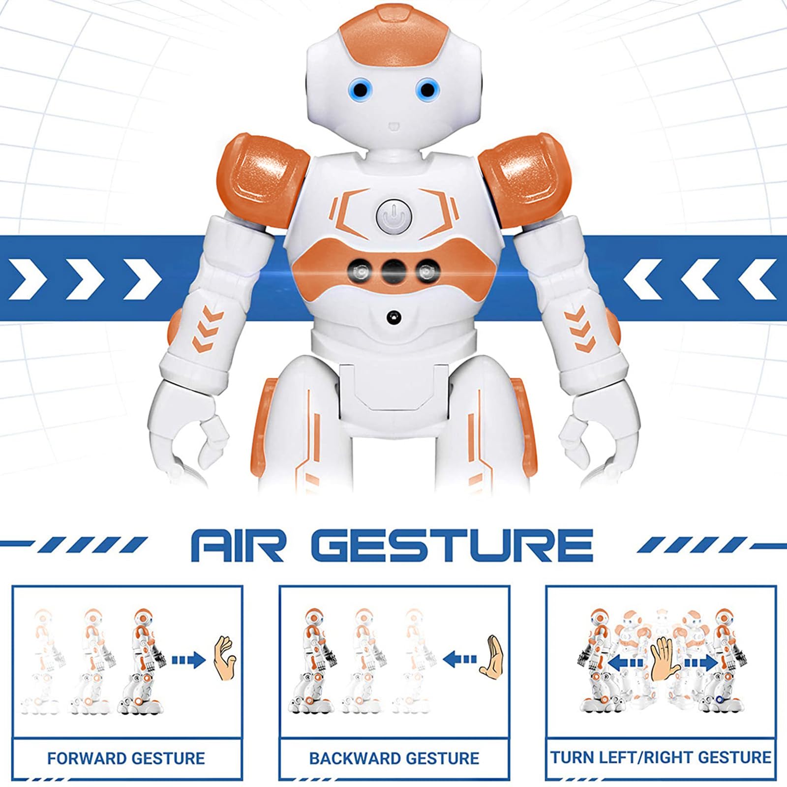 KingsDragon RC Robot Toys for Kids, Gesture & Sensing Programmable Remote Control Smart Robot for Age 3 4 5 6 7 8 Year Old Boys Girls Birthday Gift Present