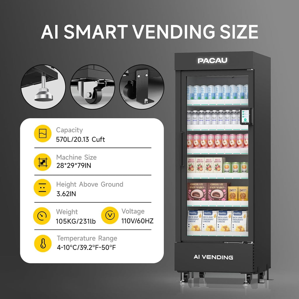 Smart Vending Machine for Sale, Commercial Snack and Drink Combo Vending Machine, Refrigerated Automatic Vending Machine with Credit Card & NFC Payment for Office, Apartment, Gym