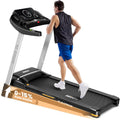 HitGo Treadmill with 15% Auto Incline,10 MPH High Speed Running Machine for Home Gym,Silent Brushless Motor,400lbs Weight Capacity,Air Cushion Shock Absorption,Bluetooth App Kinomap HitGo,Black