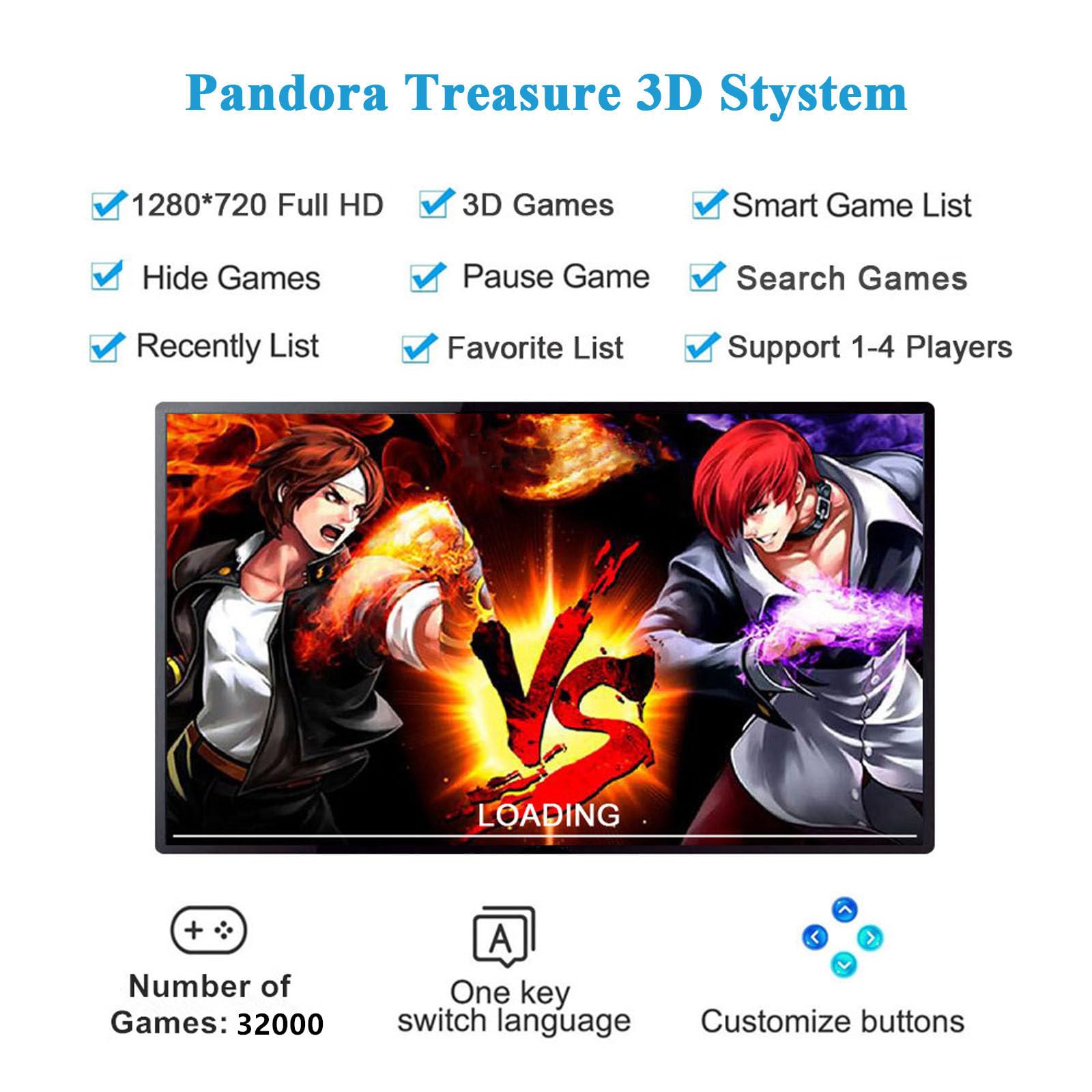 GWALSNTH 32000 in 1 Pandora Box 60S Arcade Game Console,1280X720 Display,Search/Save/Hide/Pause Games,Two Separate joysticks,1-4 Players …