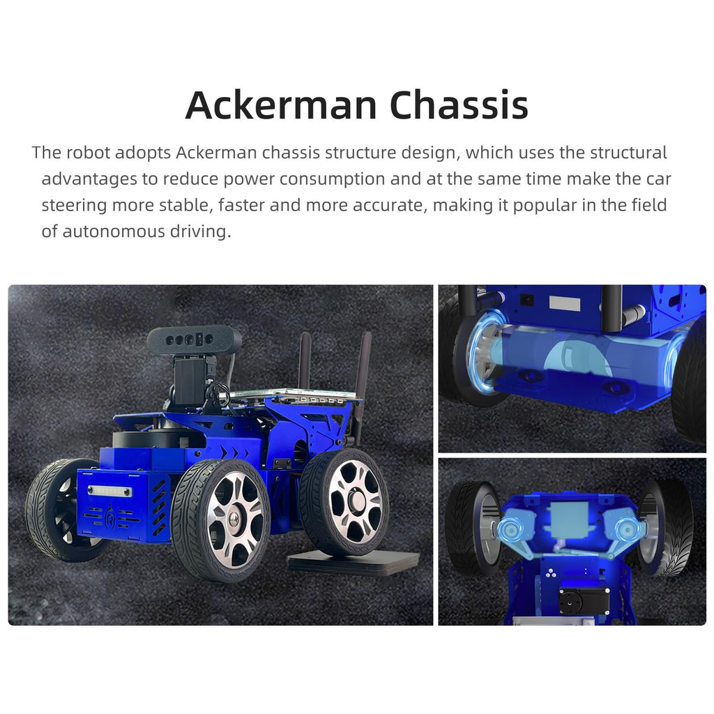 Jetson Nano ROS2 Robot Lidar Mapping Navigation 7in Touch Screen,Ackerman Smart Car Chassis Python Programming AI Visual Recognition for Adults Learning Education Kit(with Jetson Nano 4GB)