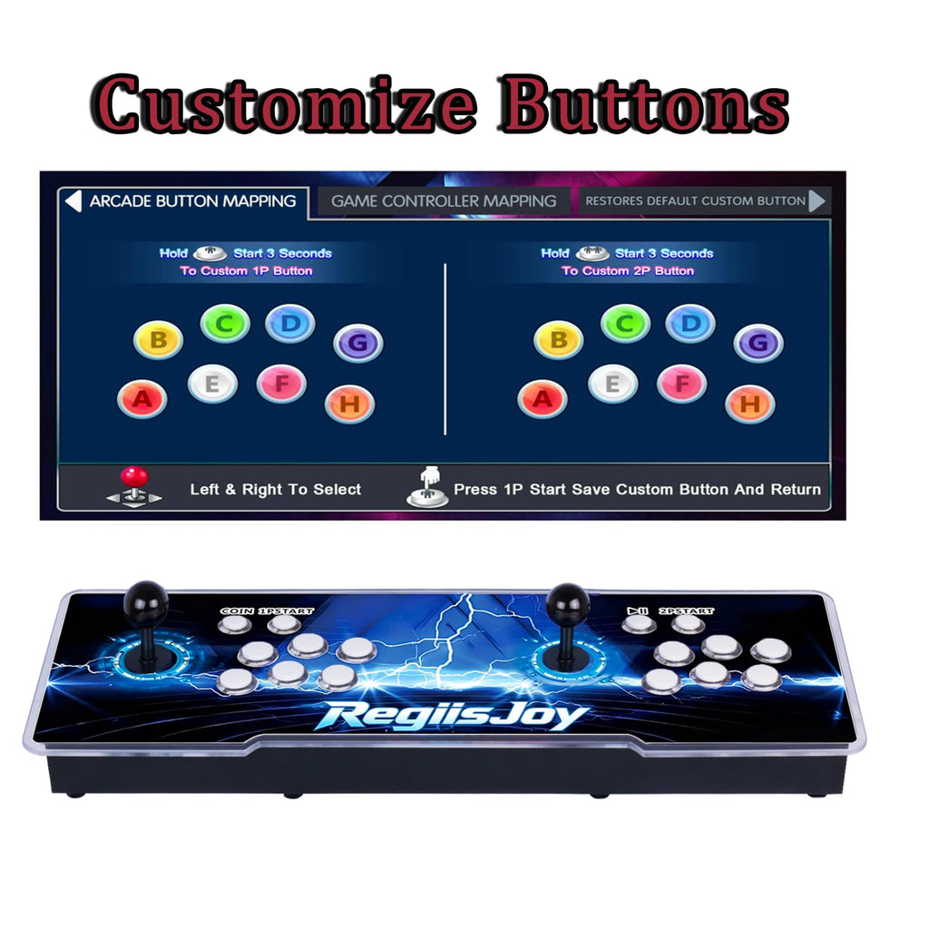 RegiisJoy 36800 in 1 Arcade Game Console Pandoras W88 Pro WiFi Function Game Machine for PC & Projector & TV, 2-4 Players, 1280X720, 3D Games, Search/Hide/Save/Load/Pause Games, Favorite List