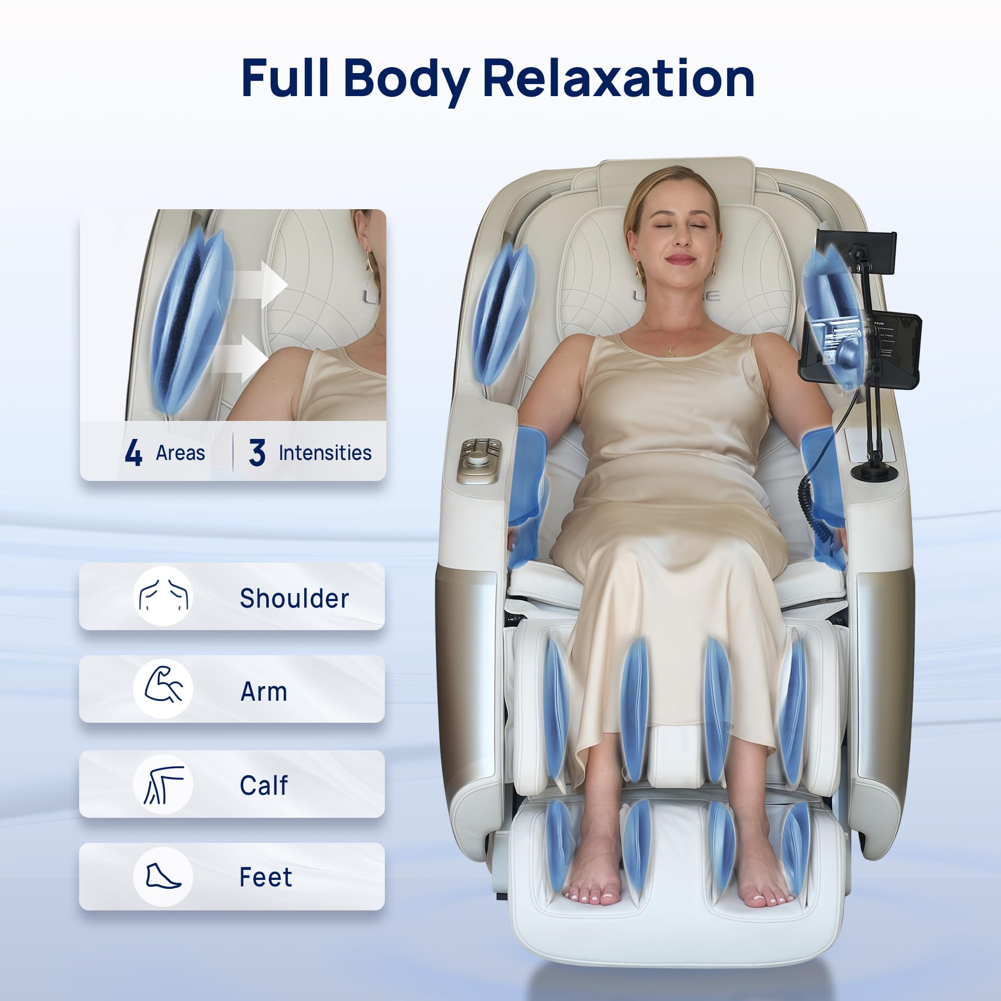 VAT Massage Chair Full Body VibroAcoustic Sonic Wave, SL-Track Zero Gravity Recliner with 25 Auto Modes, Smart Body Scan, Extendable Footrest, Reading Lamp, Black