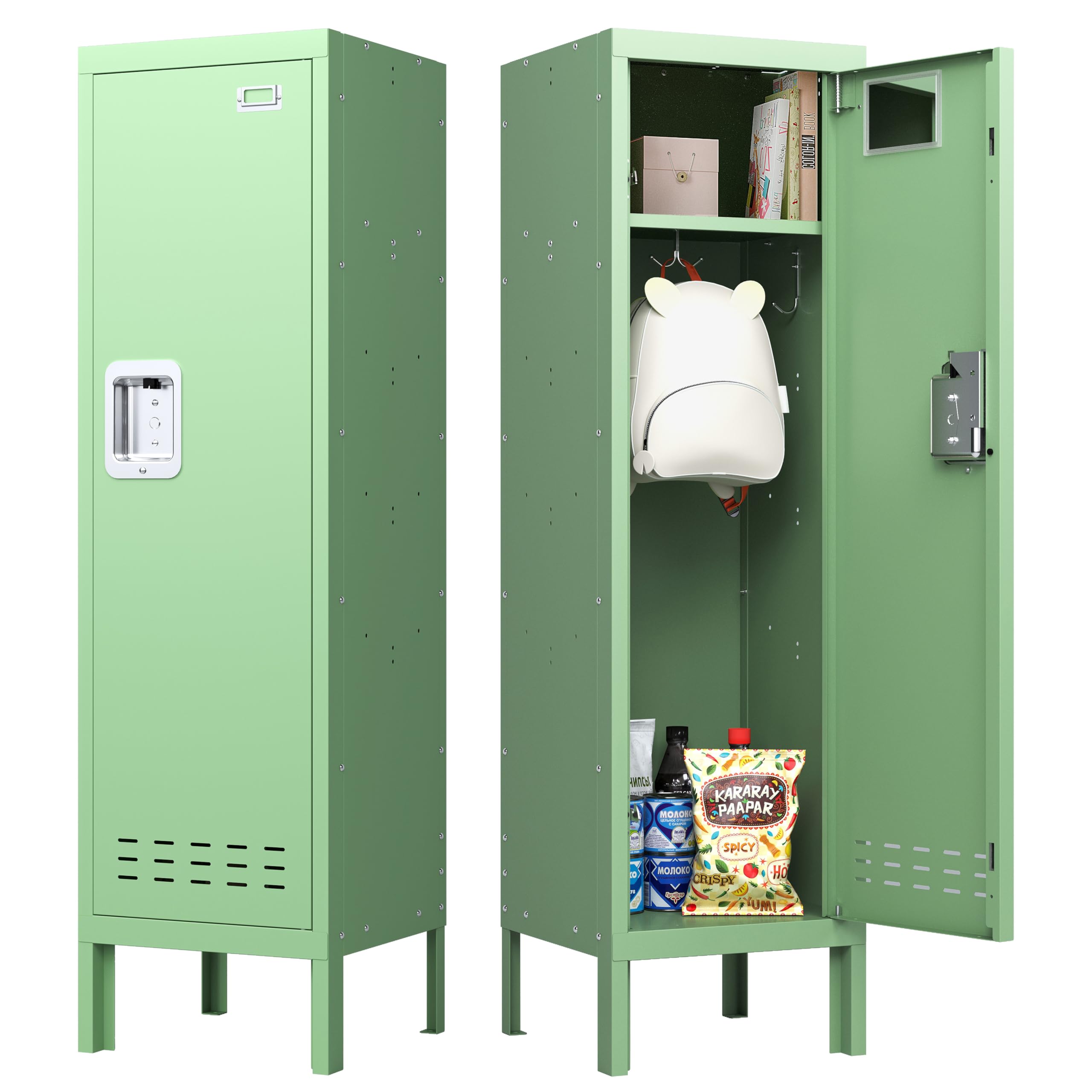 BUTISOW Metal Lockers - 66" Height Steel Lockers for Employees with 5 Door Storage Locker with Card Slot for Employees Gym School Home Office Garage - Assembly Required