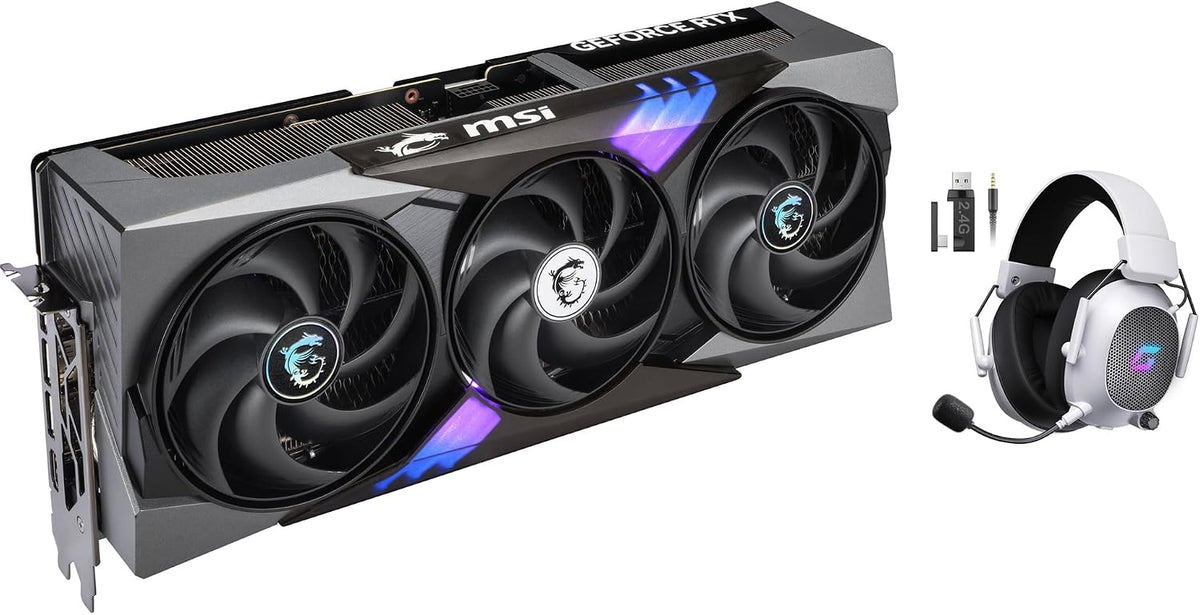 MSI GeForce RTX 5090 Gaming Trio OC Graphics Card w/Gaming Headset, 32GB GDDR7, 21760 CUDA, 680 Tensor Cores, DLSS 3.5, 8K & 4K/240Hz Gaming, 3D Rendering, AI Acceleration, HDMI x1, DP x3