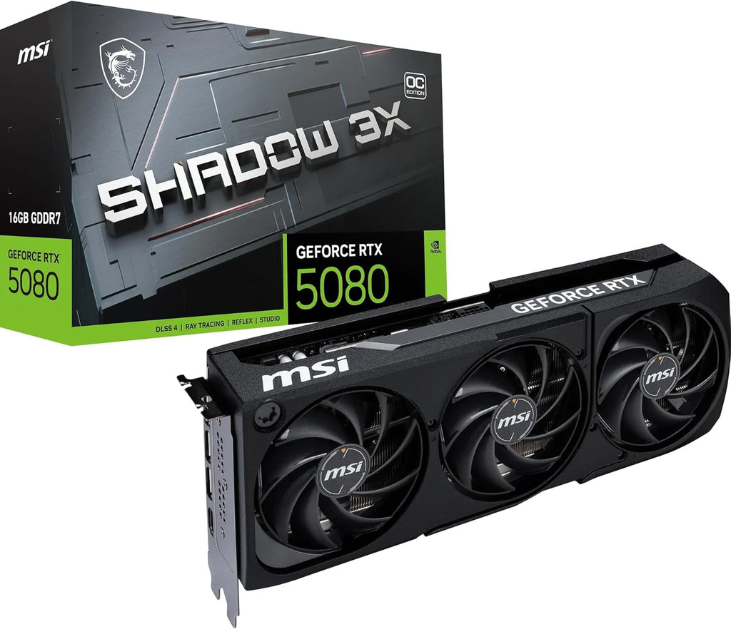 MSI VGA GEFORCE RTX 5080 16G Shadow 3X OC RTX5080 16GB GDRR7 256 B DX12 PCIE 5.0 X16 (3XDP 1XHDMI)
