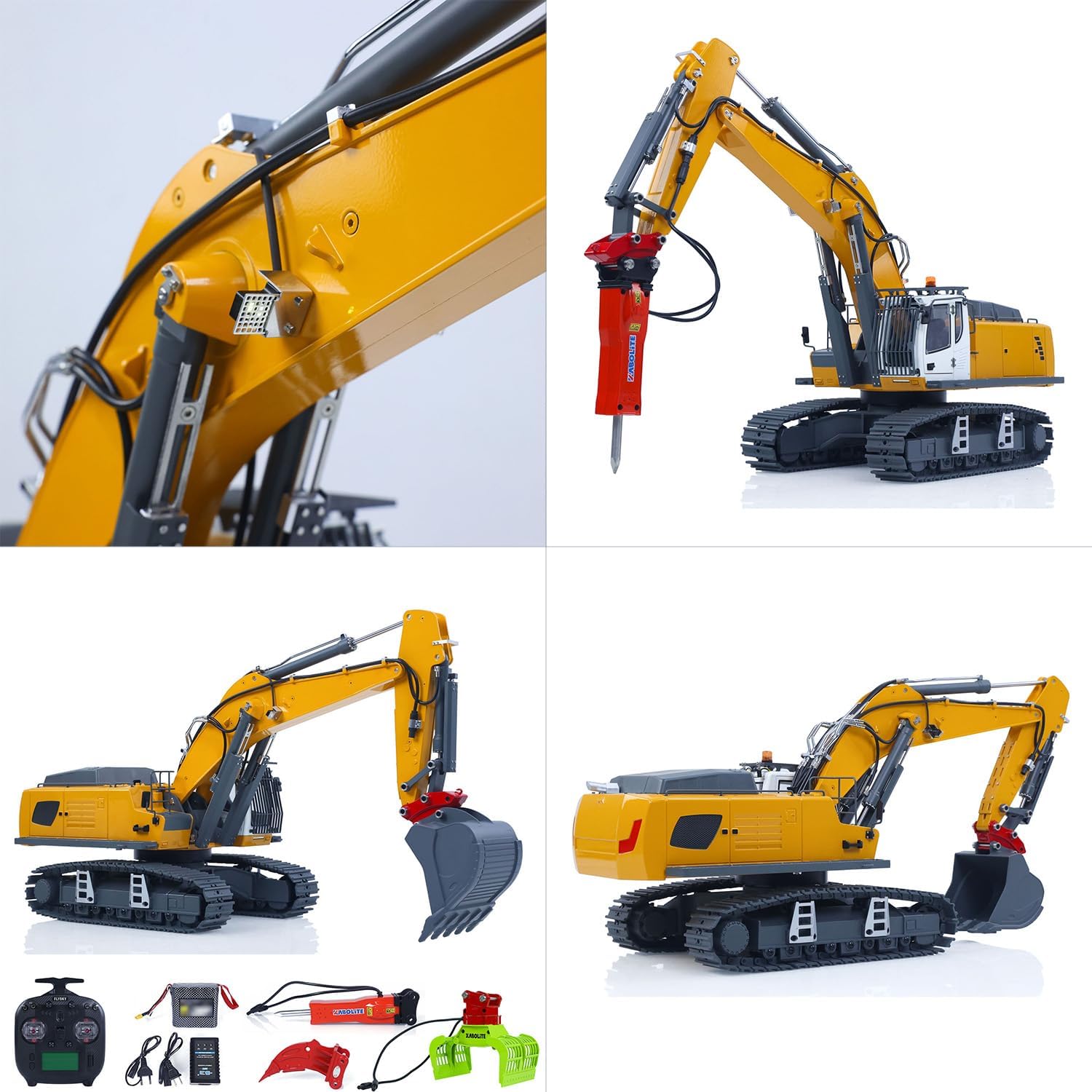 TOUCAN RC HOBBY 1/18 K962 100S Remote Control Hydraulic Excavator RC Digger Electric Claw Ripper Hammer Construction Car Machine