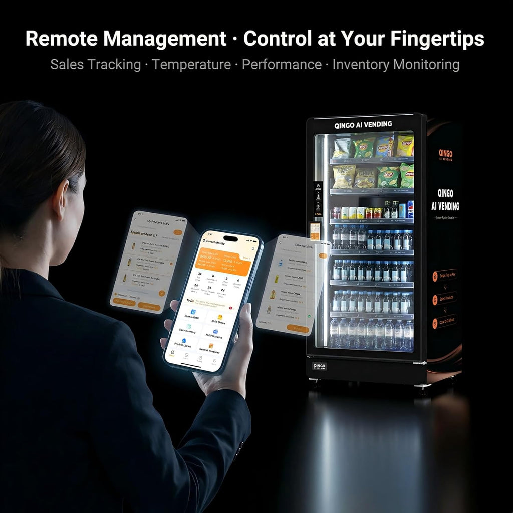 Smart Vending Machine for Sale, Commercial Cashless Snack & Drink Combo, 20.5 Cu.Ft with Credit Card Reader, AI Touchscreen & Remote Control, Ideal for Office Gym Apartment Hotel (US Warehouse)