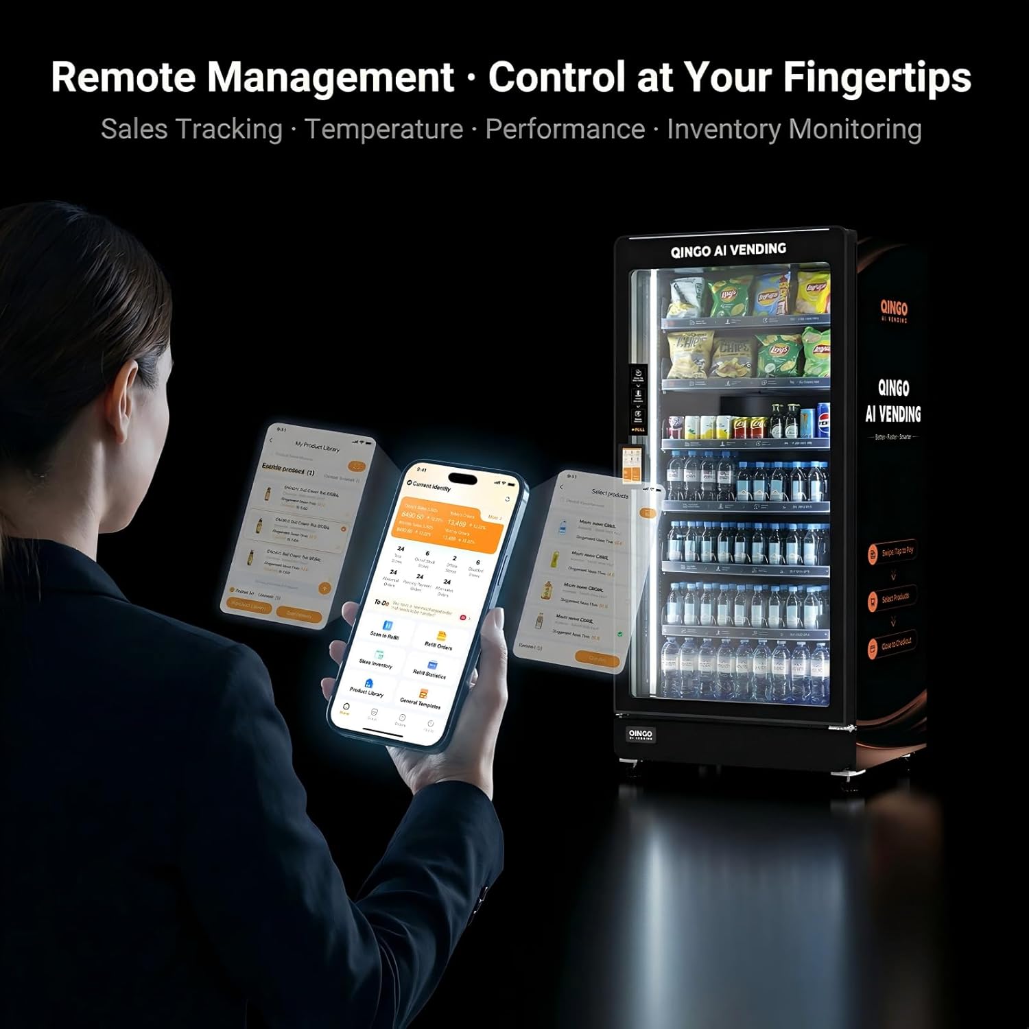 Smart Vending Machine for Sale, Commercial Cashless Snack & Drink Combo, 20.5 Cu.Ft with Credit Card Reader, AI Touchscreen & Remote Control, Ideal for Office Gym Apartment Hotel (US Warehouse)