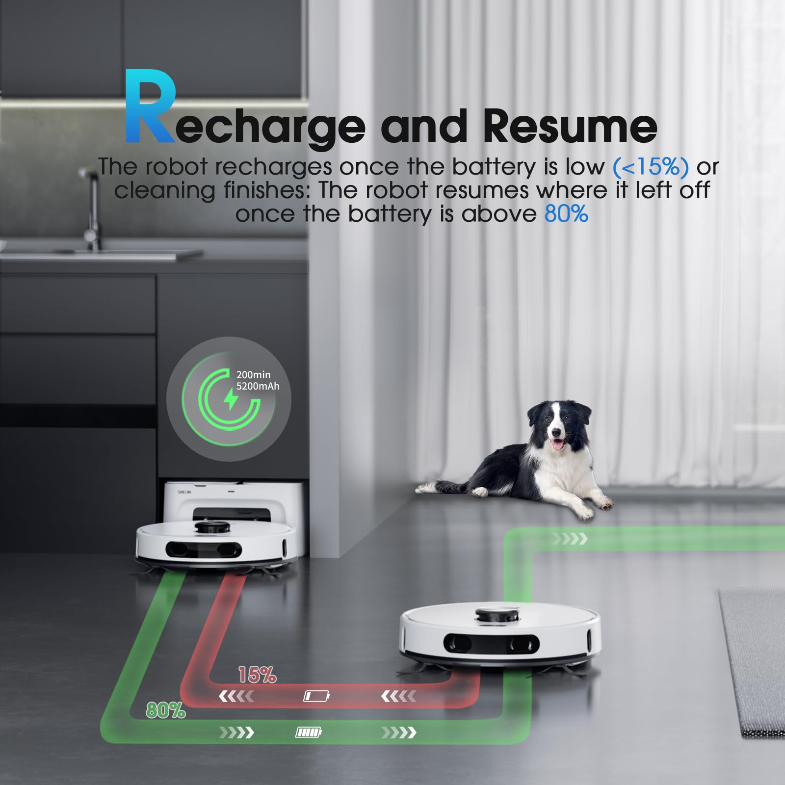 Robot Vacuum and Mop Combo, Self-Emptying Robotic Vacuums Cleaner Smart Mapping, 2-3 Months Hands-Free Base Strong Suction & LiDAR Navigation, 220 Mins Long Runtime for Pet Hair, Hard Floor, Carpet
