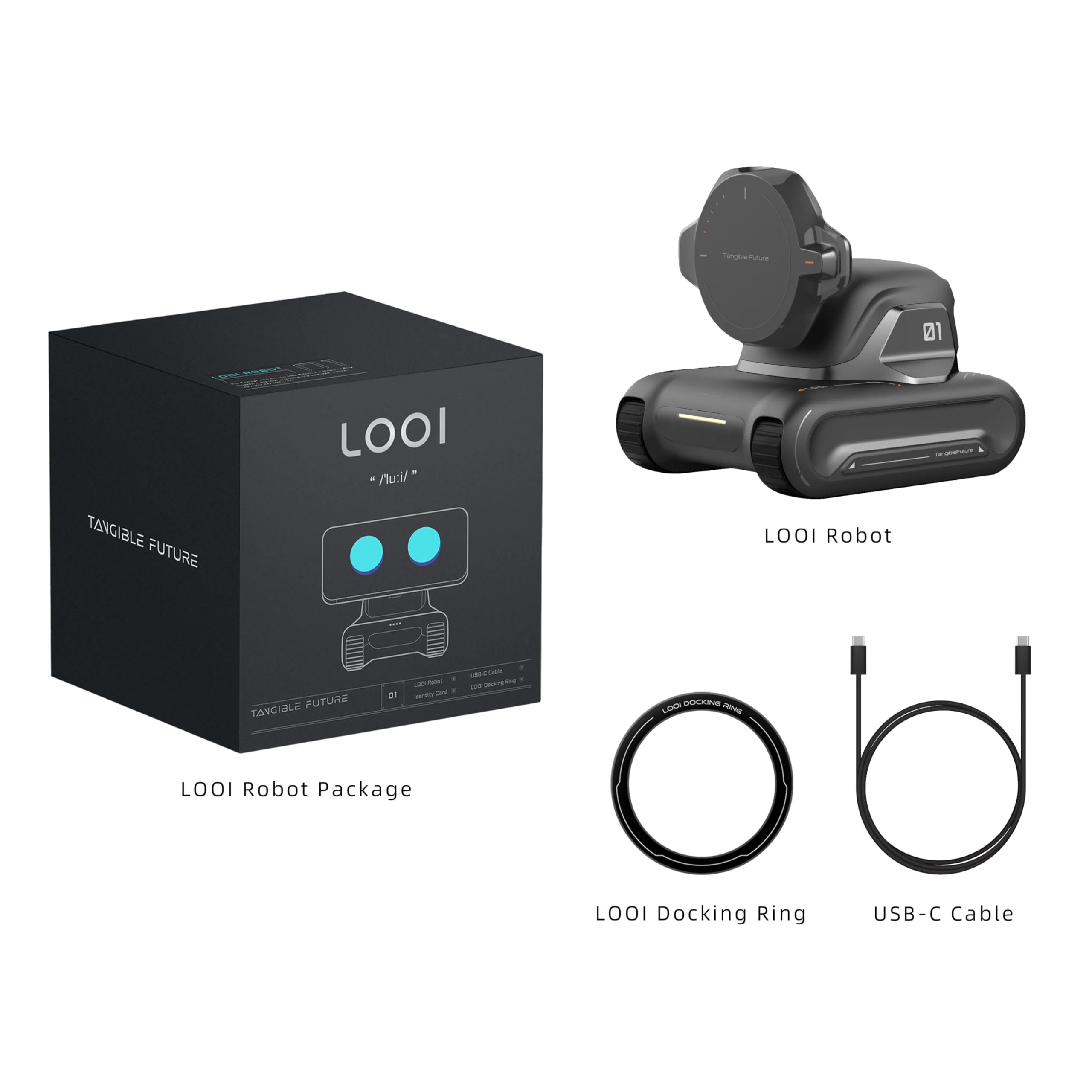 LOOI Robot-Starlight White-AI Desktop Companion,ChatGPT&Gemini Voice Interaction,Visual Understanding,Personality&Memory,10W Wireless Charging,Tech&Gadget Gift,Electronic pets,Toy,Geek,Desktop Setup