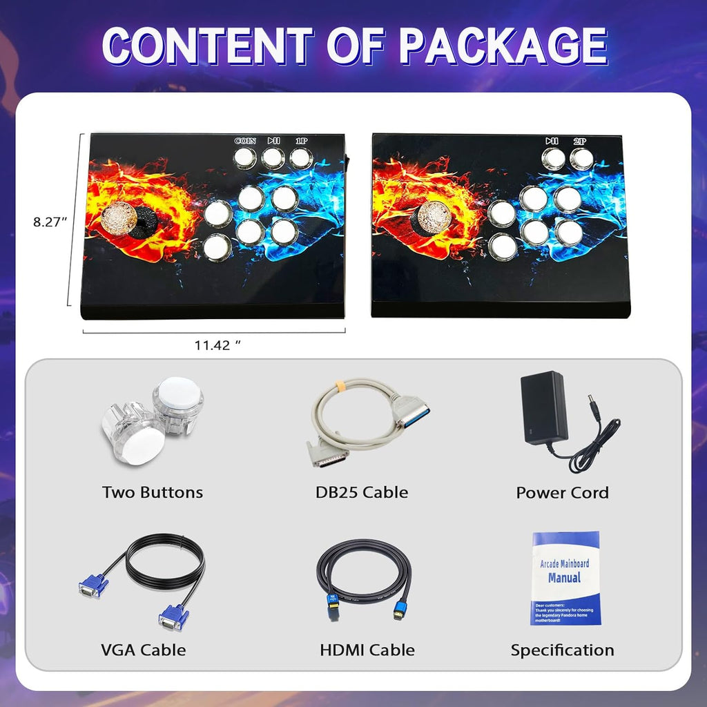 substaN Newly Upgrade 3D Arcade Games Console Built-in 30000+ Classic Games, 20+ Simulators, Two Separate Consoles, 1280x720 HD Retro Gaming Machine for 4K TV & Projector & PC, Supports 1-4 Players