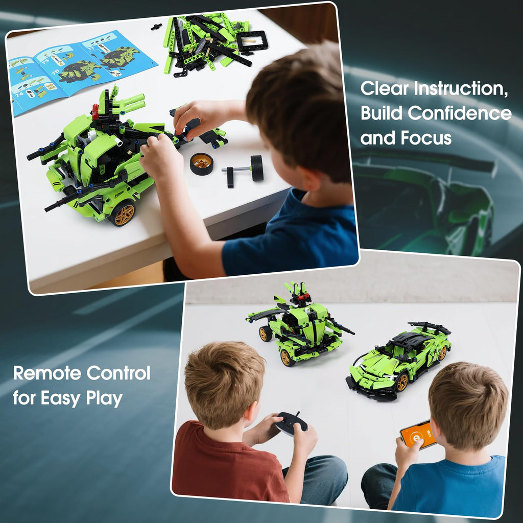 IQKidz APP/Remote Control STEM Building Kits for Kids Ages 8-12 - 3 in 1 RC Robot Car Toys, 440 Pcs Educational Science Projects, Gift Ideas for Boys Girls