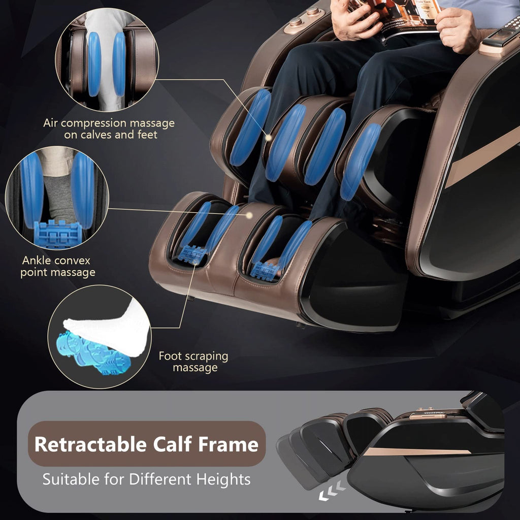 3D SL-Track Electric Full Body Zero Massage Chair w/Heat Roller
