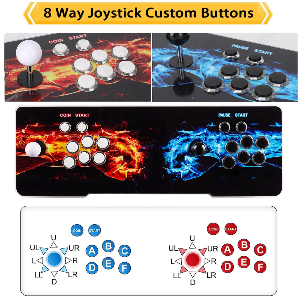 【 35000 Games in 1 】 70S Pandoras Box Arcade Game Console Retro Game Machine for Home PC & TV, 2-4 Players, 1280X720, Support 3D , Search/Hide/Save/Load/Pause , Favorite List,Double Stick