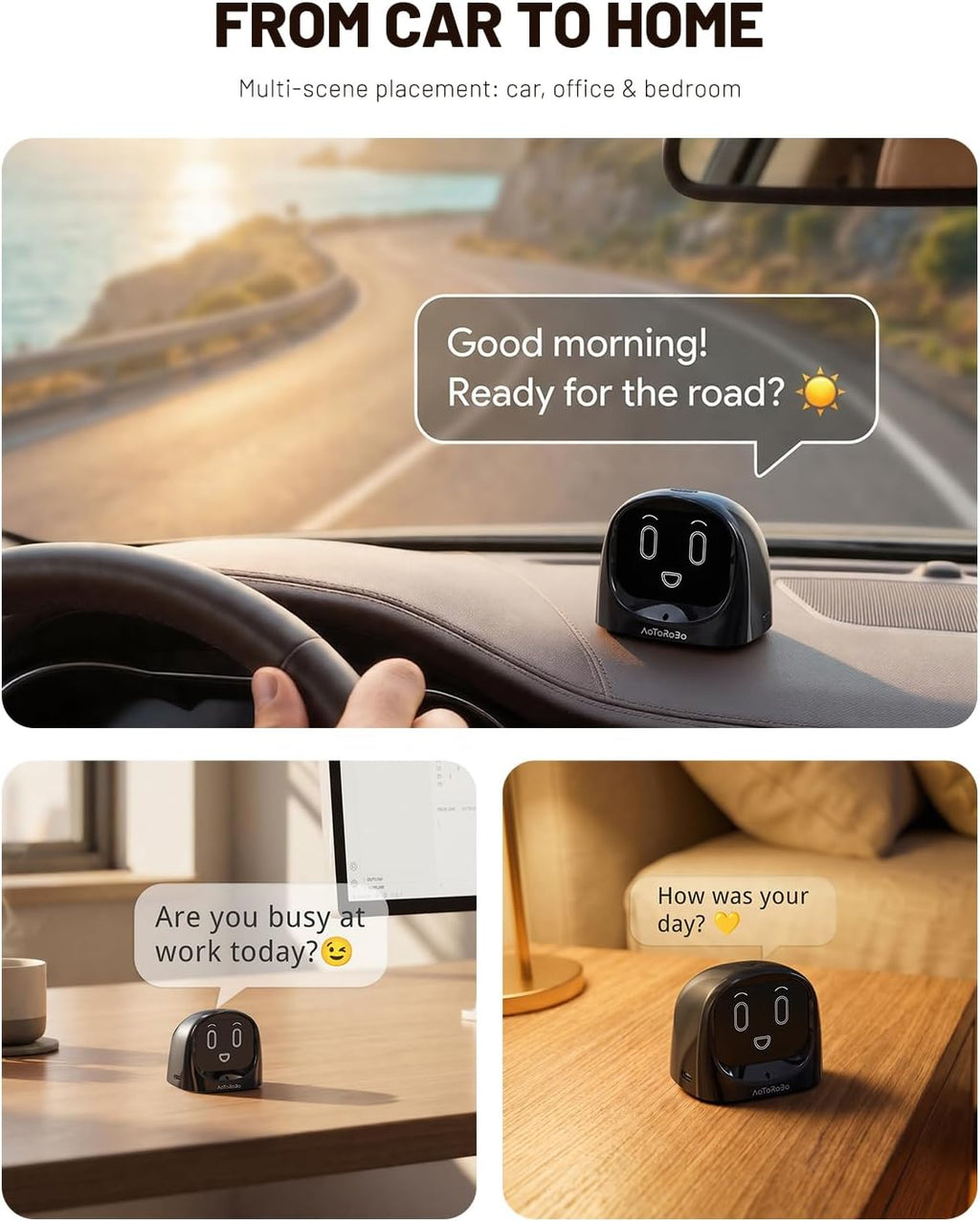 Smart AI Car Chat Robot, Voice Activated Assistant with Custom Personality, Hands-Free Driving Co-Pilot, in-Car & Home Use, Interactive Companion Robot