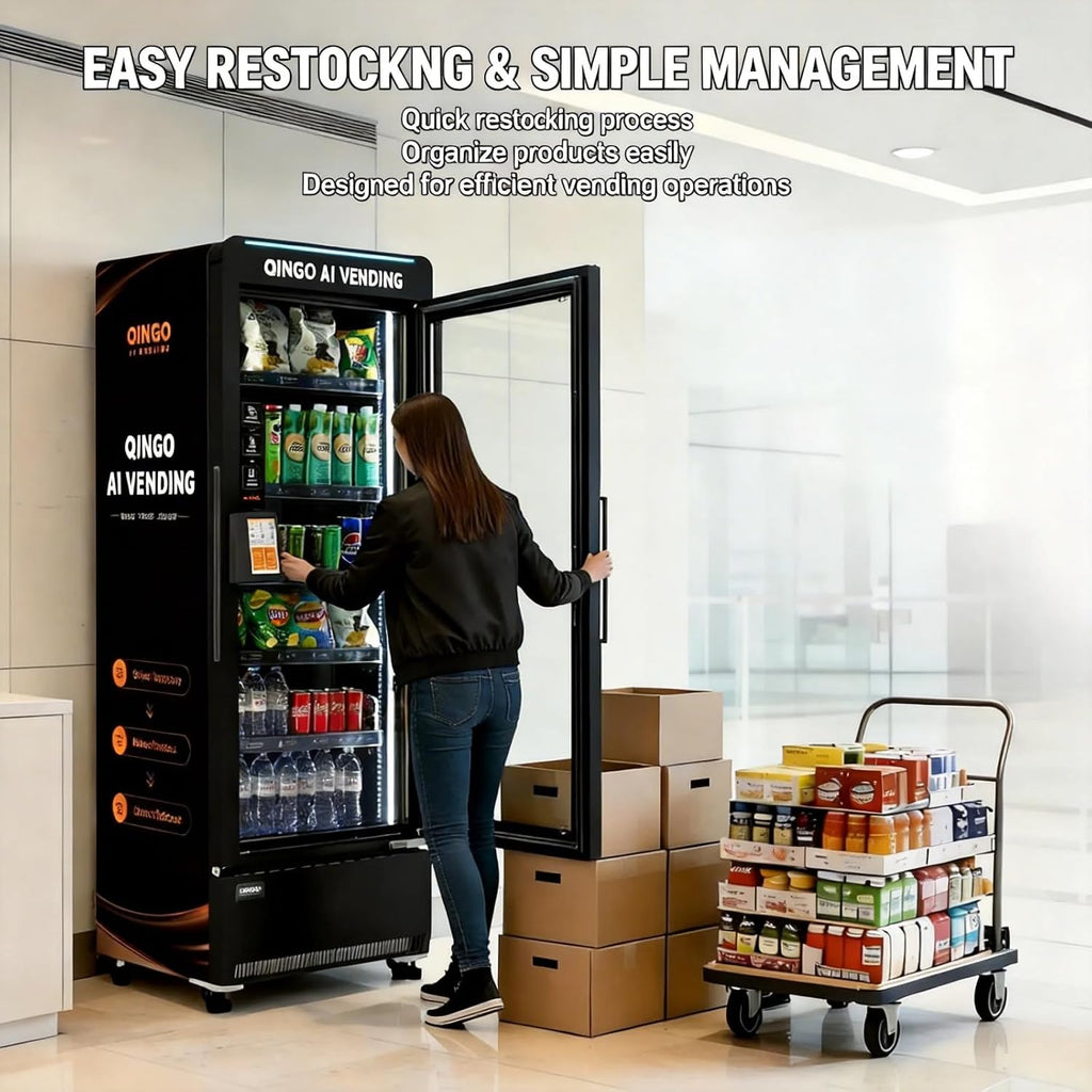 AI Smart Vending Machine, Snack & Drink Combo, Cashless Payment, Product Recognition Technology, Remote Management for Offices, Apartments, Gyms & Commercial Spaces