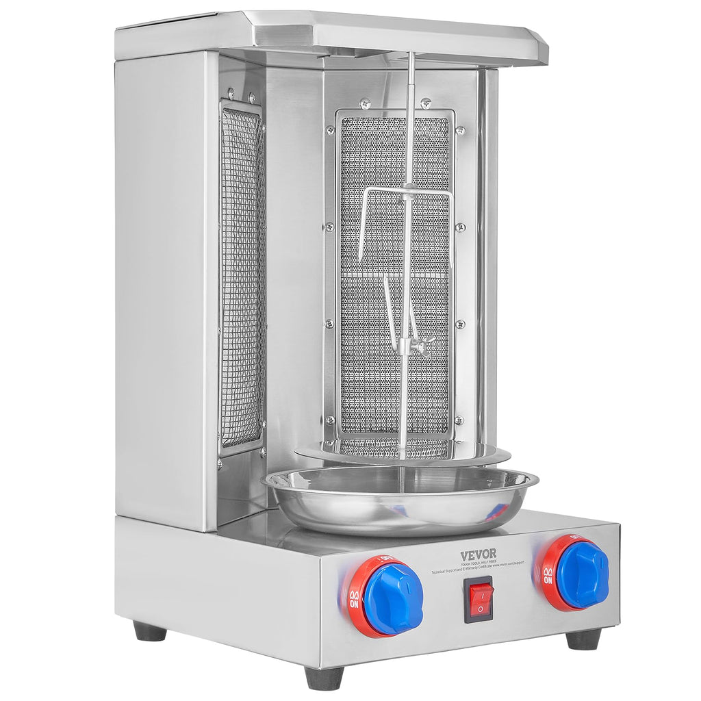 VEVOR Shawarma Grill Machine, Chicken Shawarma Cooker Machine Countertop, Electric Stainless Steel Broiler Gyro Rotisserie Oven Doner Kebab Machine, for Home Restaurant Kitchen Parties