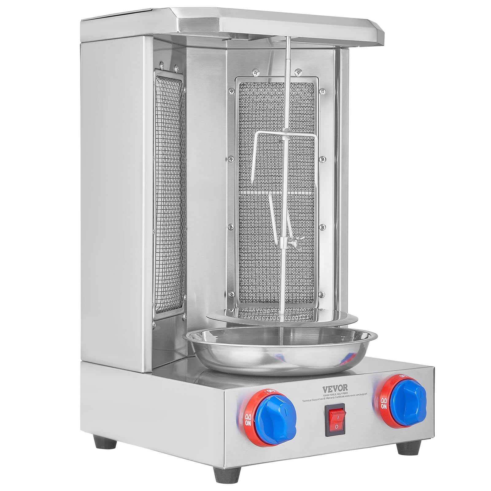 VEVOR Shawarma Grill Machine, Chicken Shawarma Cooker Machine Countertop, Electric Stainless Steel Broiler Gyro Rotisserie Oven Doner Kebab Machine, for Home Restaurant Kitchen Parties