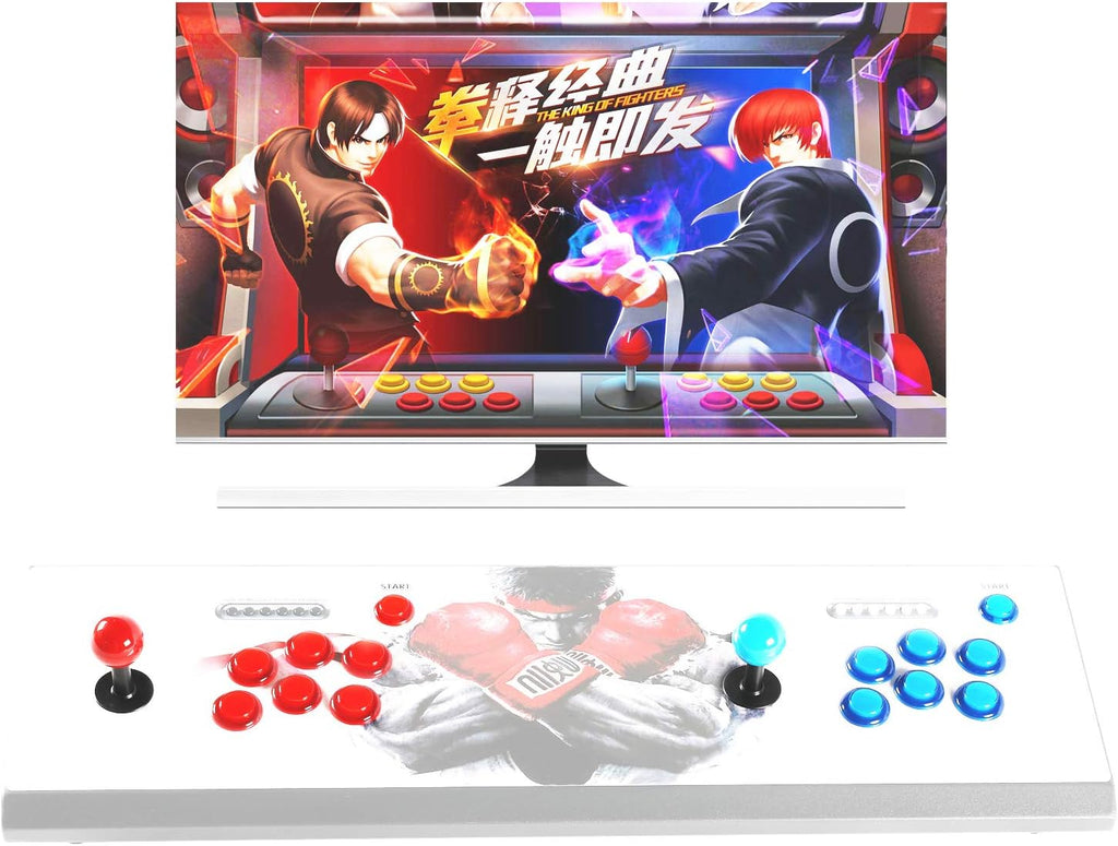 Hikig 2 Player led arcade buttons and joysticks DIY kit 2x joysticks + 20x led arcade buttons game controller kit for MAME and Raspberry Pi - Red + Blue Color