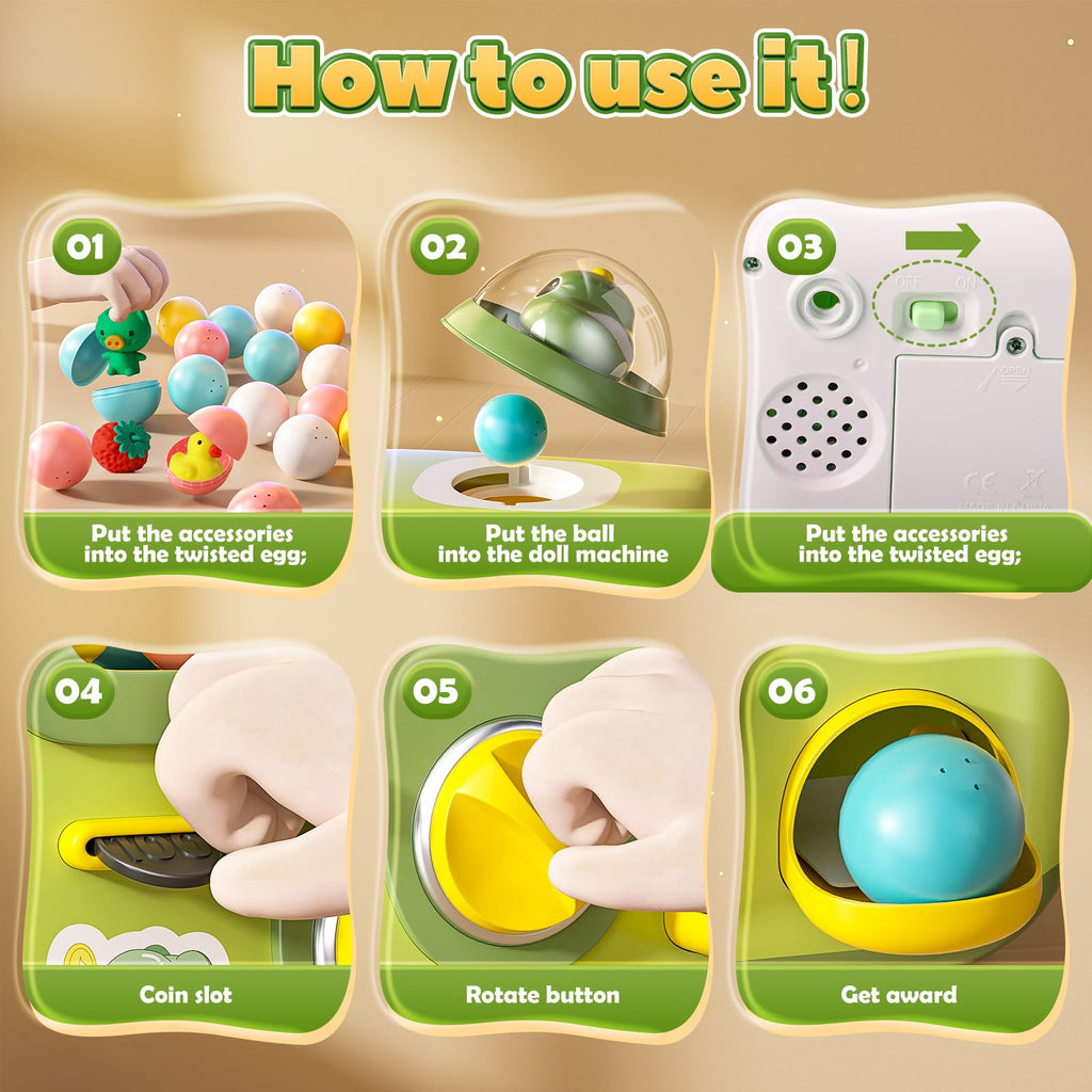 Skirfy Vending Machine Kids Toys 10 Empty Eggs Mini Vending Machine Erasers Operated Gumball Prize Machine Maker Game Claws Machine Easter Game Sensory Toys Dolls Gifts（Blue）