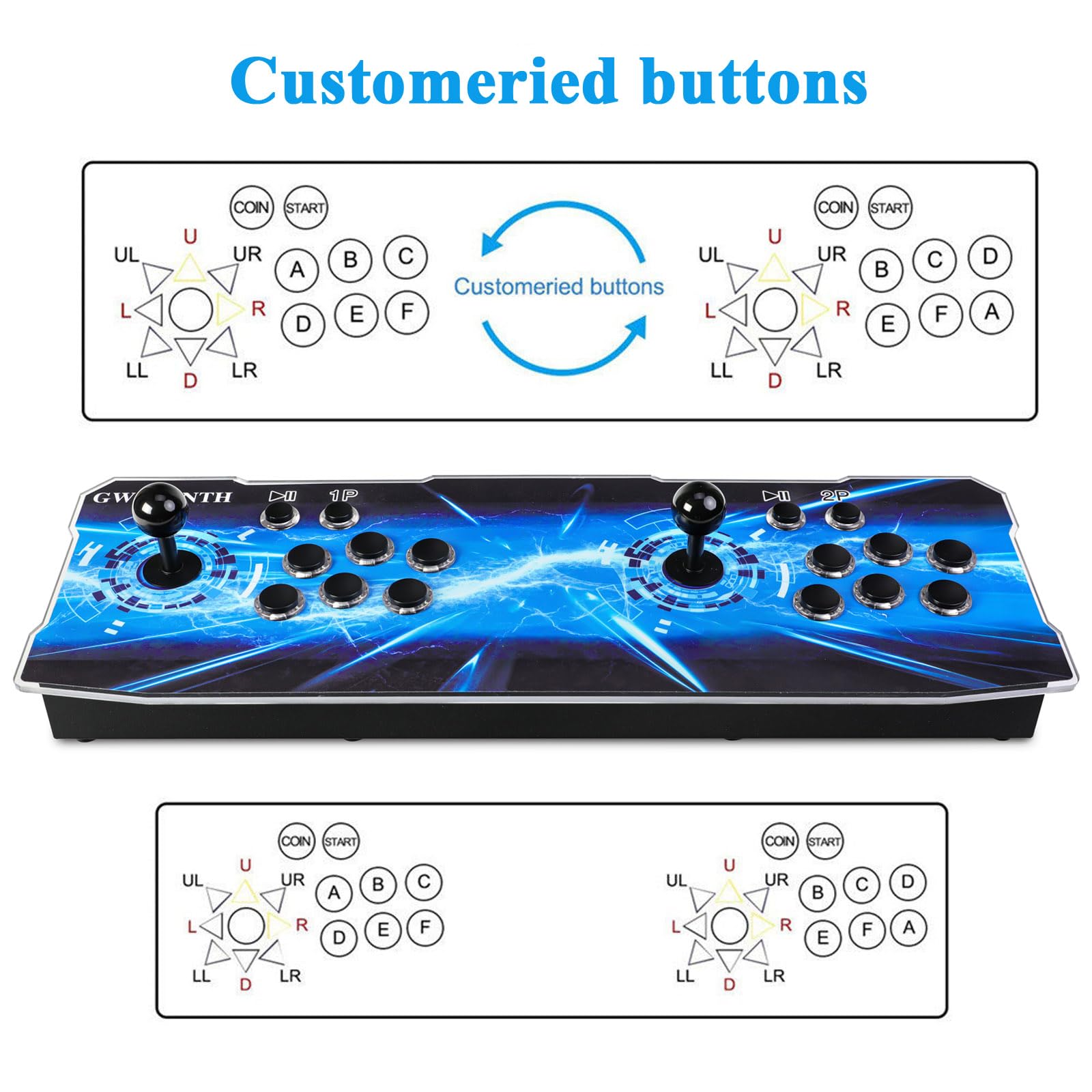 GWALSNTH 32000 in 1 Pandora Box 60S Arcade Game Console,1280X720 Display,Search/Save/Hide/Pause Games,Two Separate joysticks,1-4 Players …
