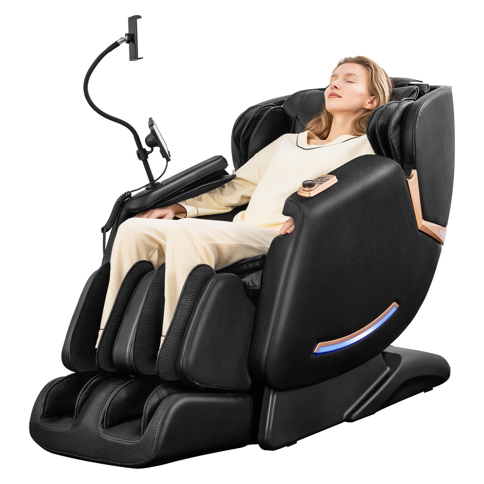 4D Massage Chairs Full Body - 53.5 Extend Sl Track Shiatsu Massage Chair - Zero Gravity Massage Chair,Core Heating & 22 Airbag, Smart Foot Rollers,Ai Voice, Yoga Mode