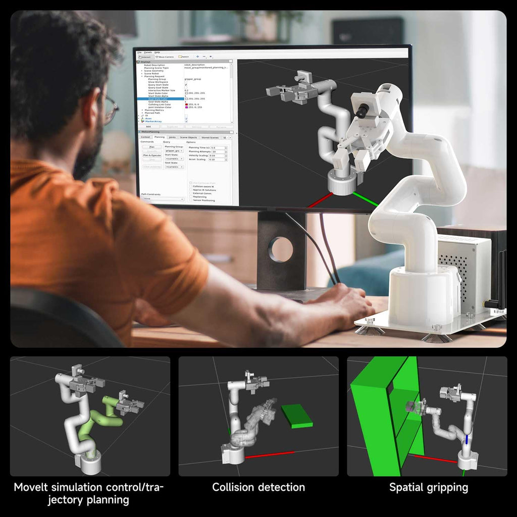 Yahboom Jetson Orin Nano Super 8GB 67Tops Robotic Arm MyCobot280 7DOF Collaborative Robot Desktop Educational Robotic Arm Python with Adaptive Gripper